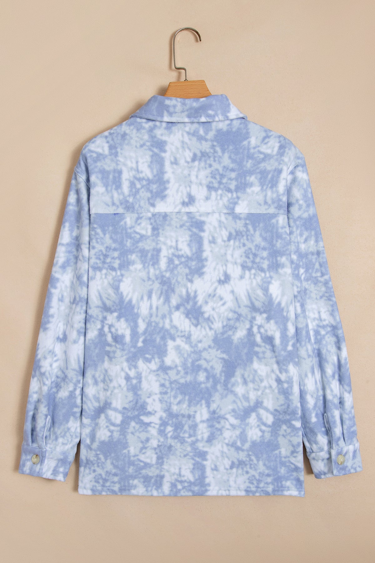 Gray Abstract Print Fuzzy Collar Long Sleeve Patch Pocket Tunic Jacket-Outerwear/Jackets-[Adult]-[Female]-2022 Online Blue Zone Planet