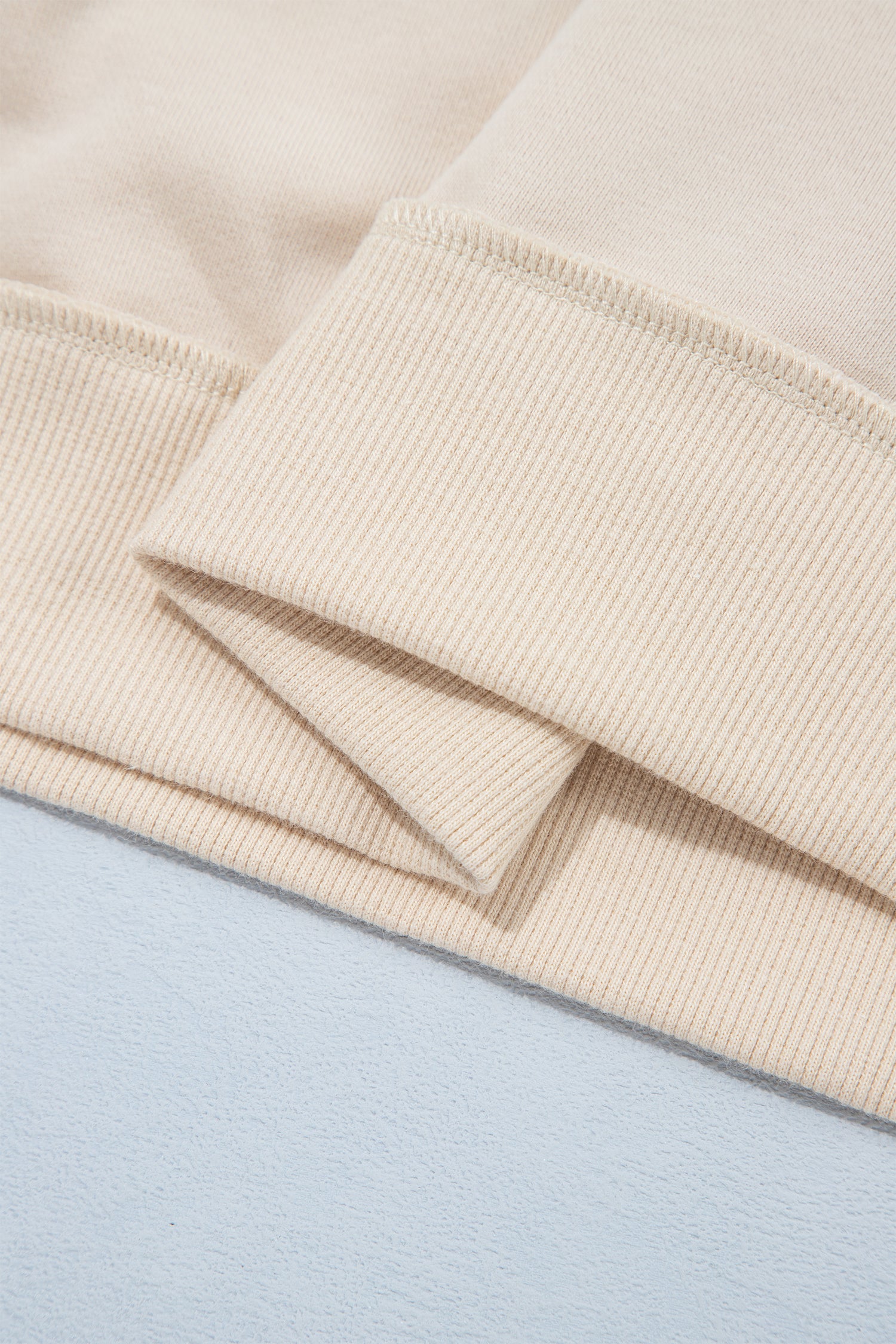 Beige CHRIST IS KING Embroidery High Neck Baggy Sweatshirt-Tops / Dresses-[Adult]-[Female]-2022 Online Blue Zone Planet