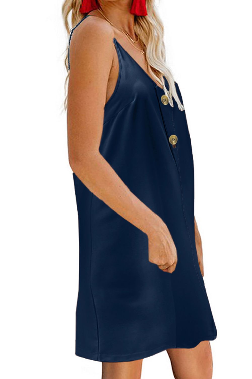 V-Neck Mini Cami Dress-TOPS / DRESSES-[Adult]-[Female]-2022 Online Blue Zone Planet