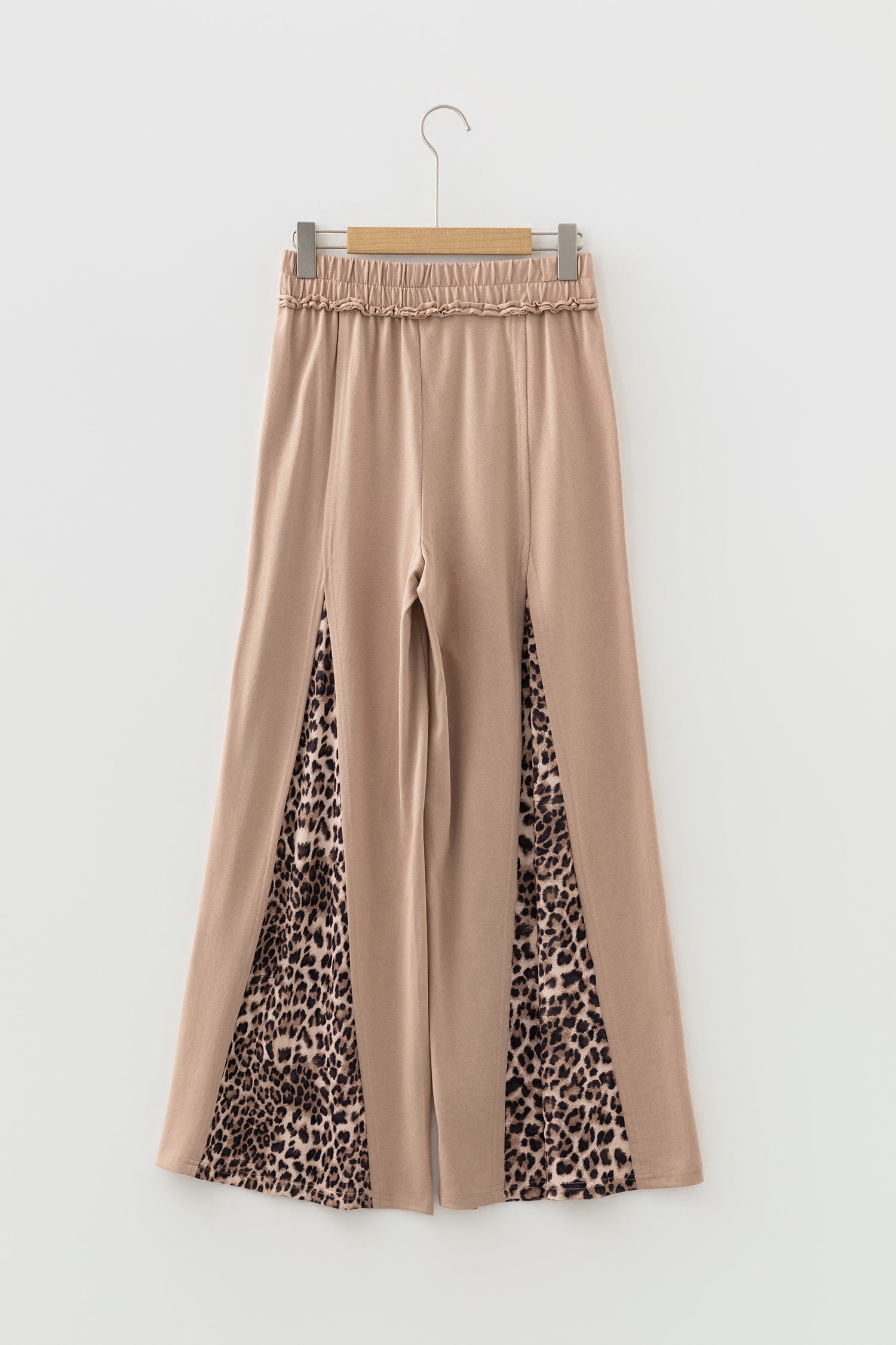 Straw Yellow Mineral Wash Leopard Patchwork Wide Leg Pants-Bottoms/Pants & Culotte-[Adult]-[Female]-2022 Online Blue Zone Planet