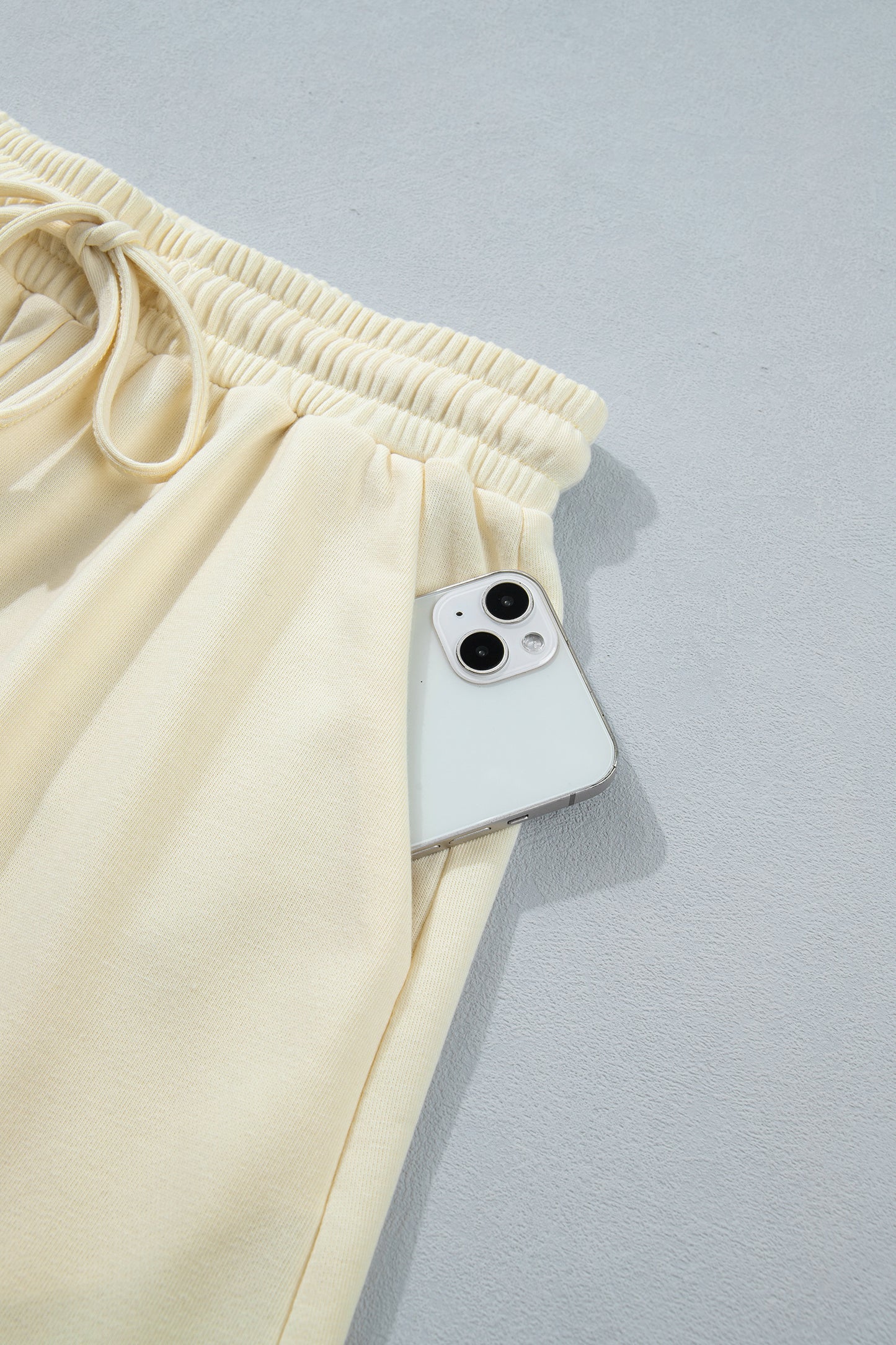 White Contrast Leopard Bow Patched V Neck Loose Tee Drawstring Shorts 2pcs Outfit-Two Piece Sets/Short Sets-[Adult]-[Female]-2022 Online Blue Zone Planet