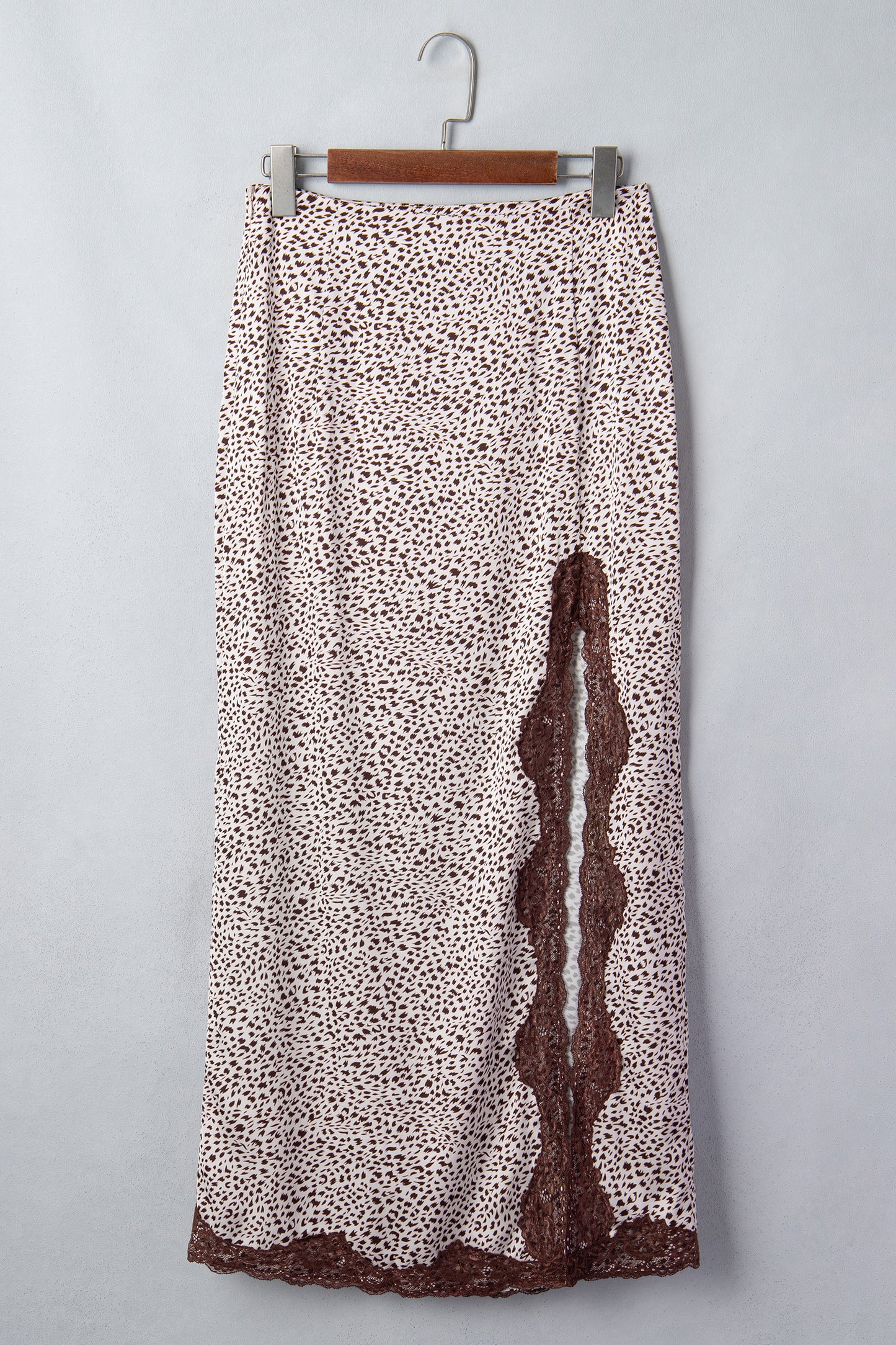 Brown Cheetah Print Trim Split Long Western Skirt-Bottoms/Skirts & Petticoat-[Adult]-[Female]-2022 Online Blue Zone Planet