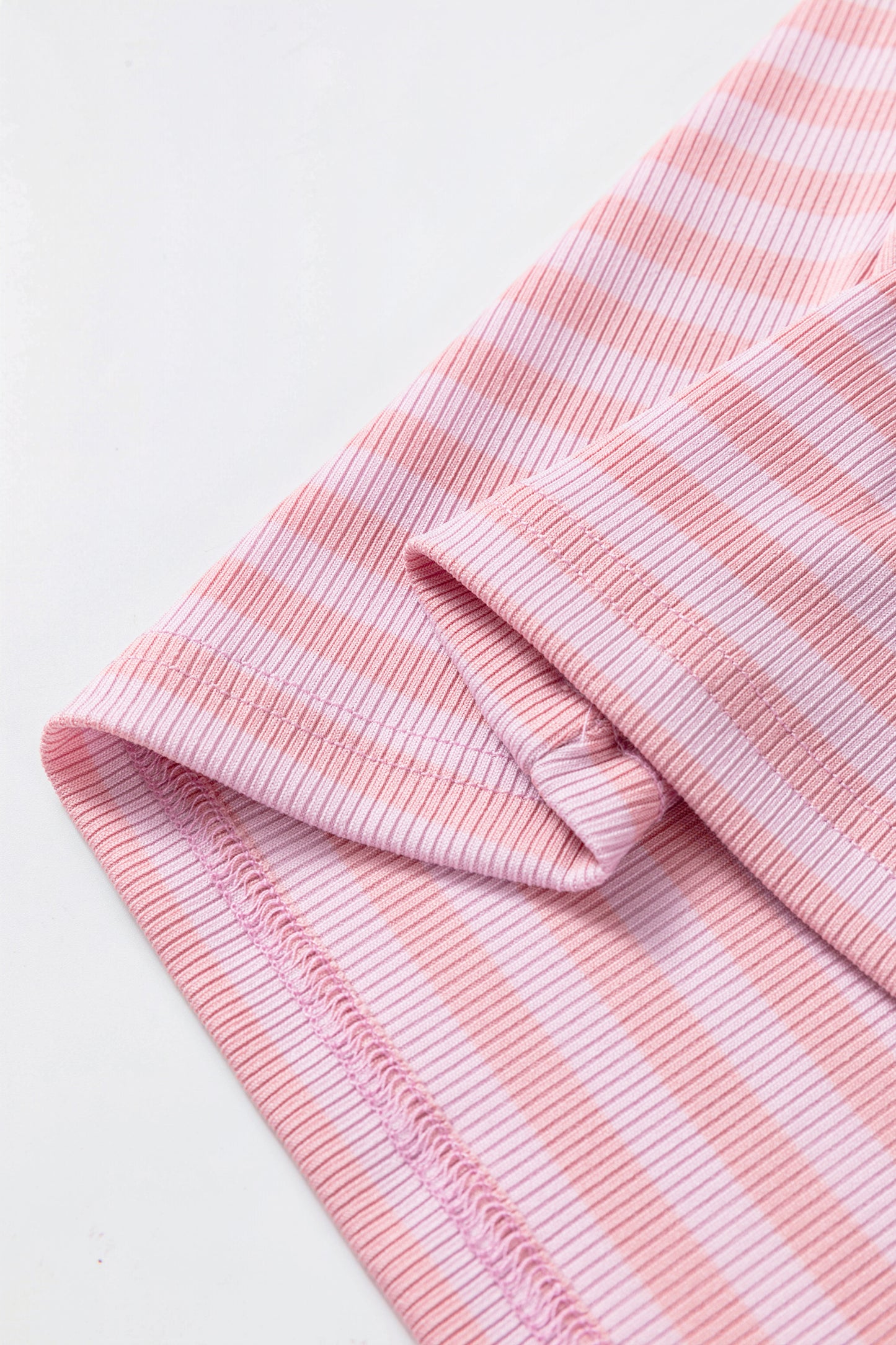 Pink Stripe Ribbed Knit Slim Tank Top-Tops/Tank Tops-[Adult]-[Female]-2022 Online Blue Zone Planet