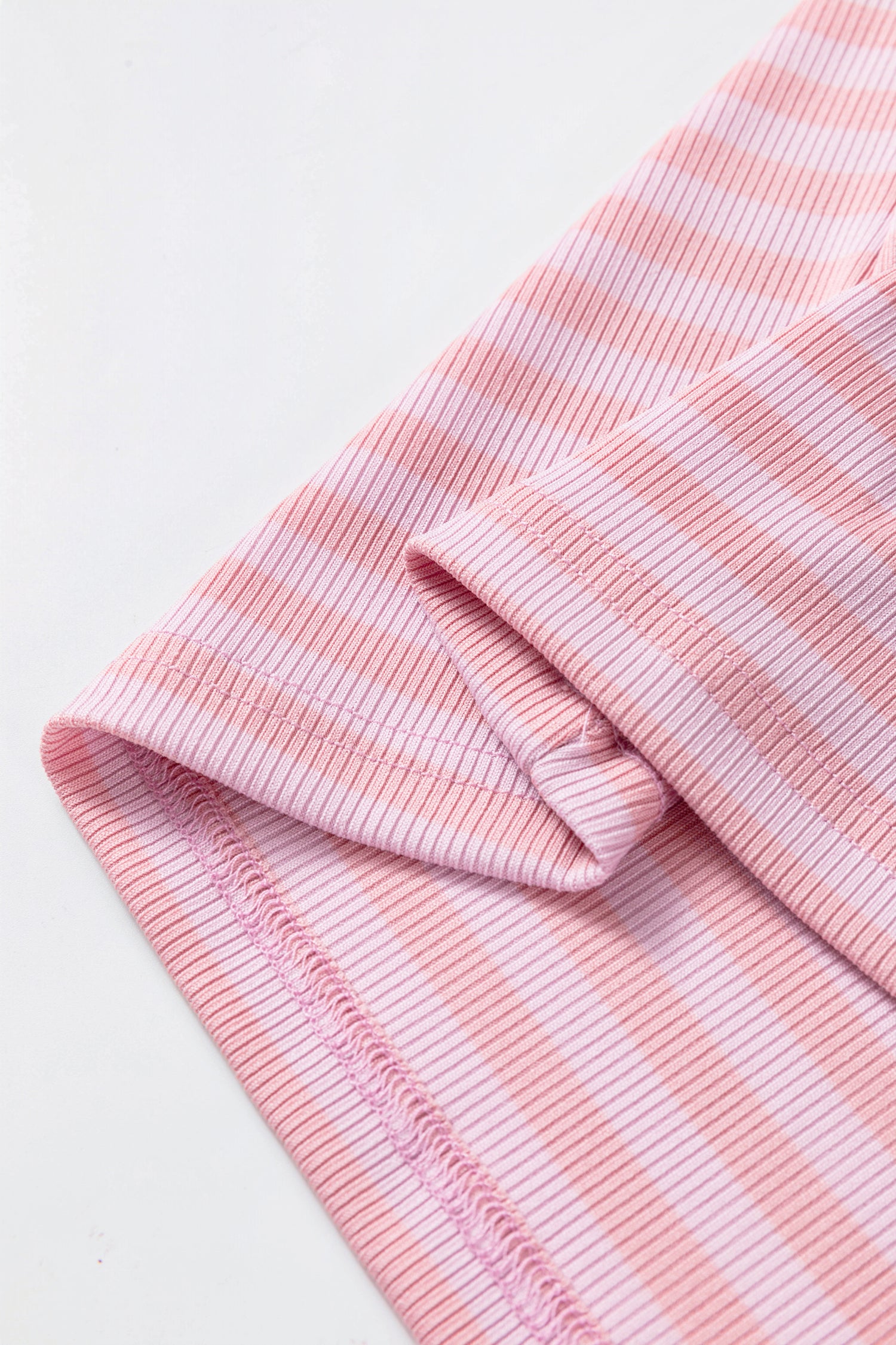 Pink Stripe Ribbed Knit Slim Tank Top-Tops/Tank Tops-[Adult]-[Female]-2022 Online Blue Zone Planet