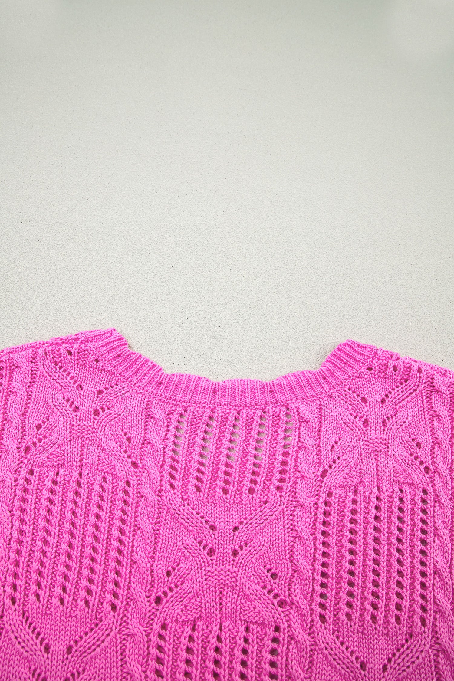 Beau Blue Pointelle Knit Patterned Scalloped Trim Short Sleeve Sweater-TOPS / DRESSES-[Adult]-[Female]-2022 Online Blue Zone Planet
