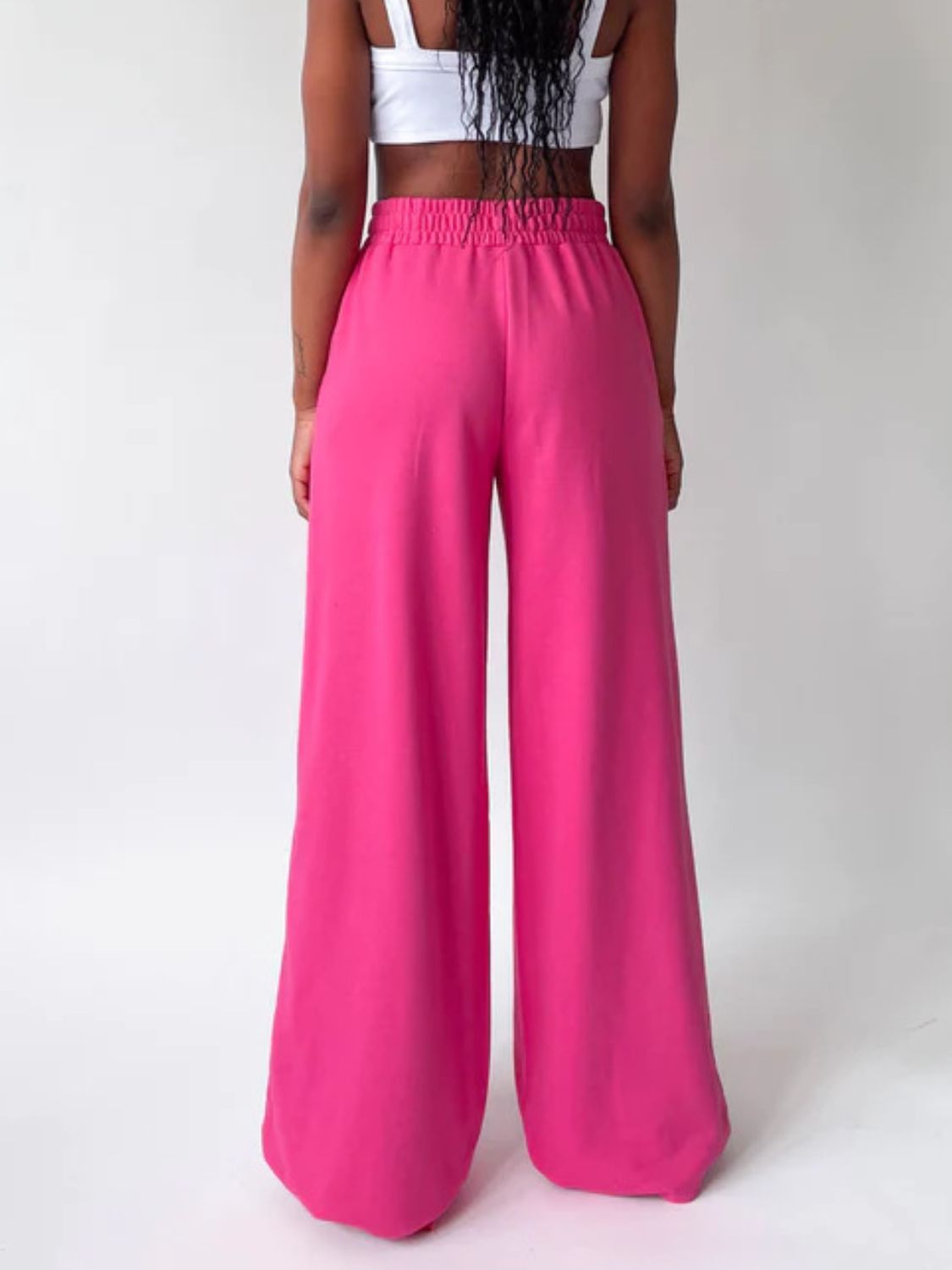 Blue Zone Planet | Elastic Waist Wide Leg Pants-BOTTOMS SIZES SMALL MEDIUM LARGE-[Adult]-[Female]-2022 Online Blue Zone Planet