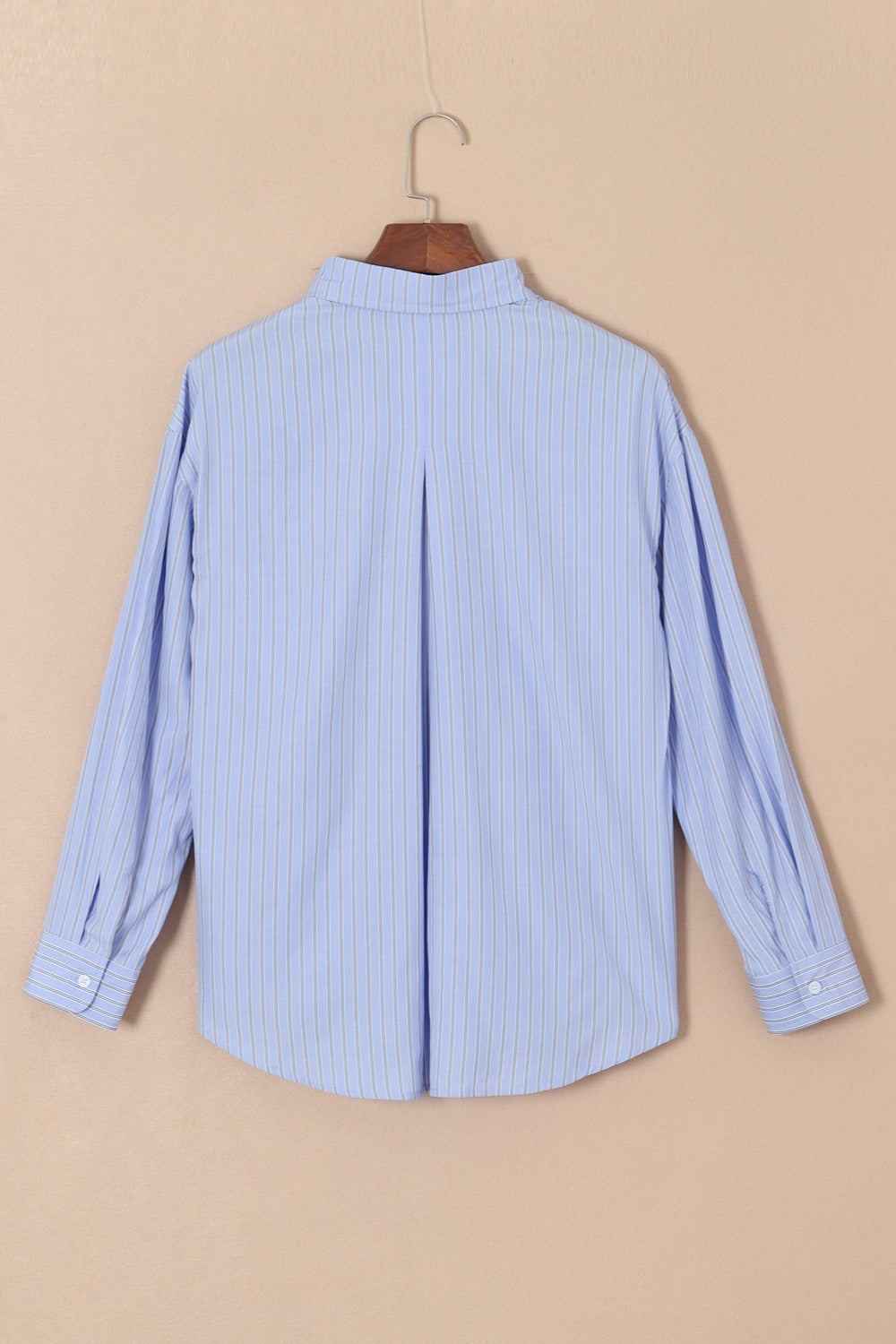 Striped Button Up Long Sleeve Shirt-TOPS / DRESSES-[Adult]-[Female]-2022 Online Blue Zone Planet