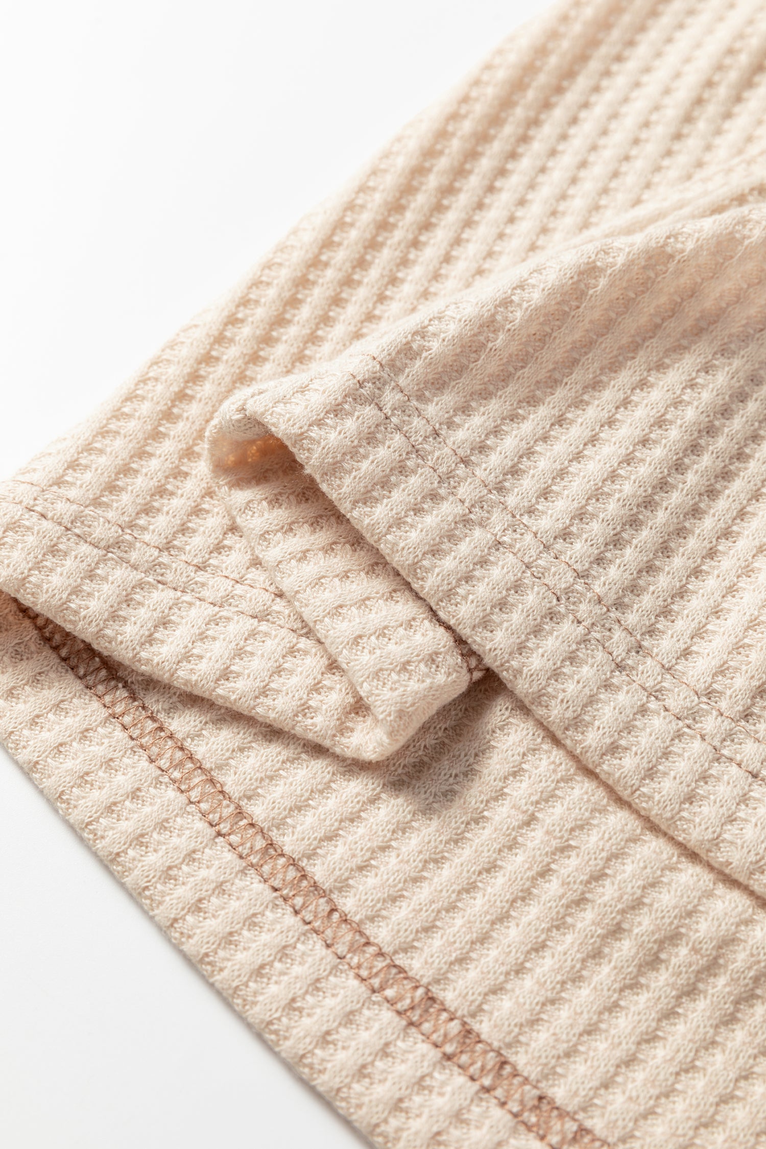 Camel Waffle Color Block Raglan Sleeve Top-Tops/Long Sleeve Tops-[Adult]-[Female]-2022 Online Blue Zone Planet