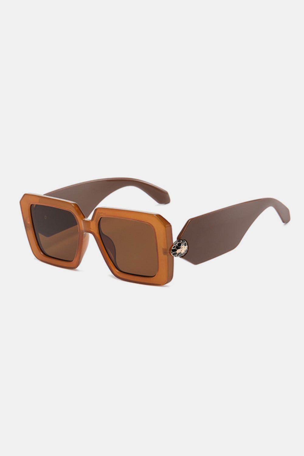 Polycarbonate Frame Square Sunglasses-TOPS / DRESSES-[Adult]-[Female]-Taupe-One Size-2022 Online Blue Zone Planet