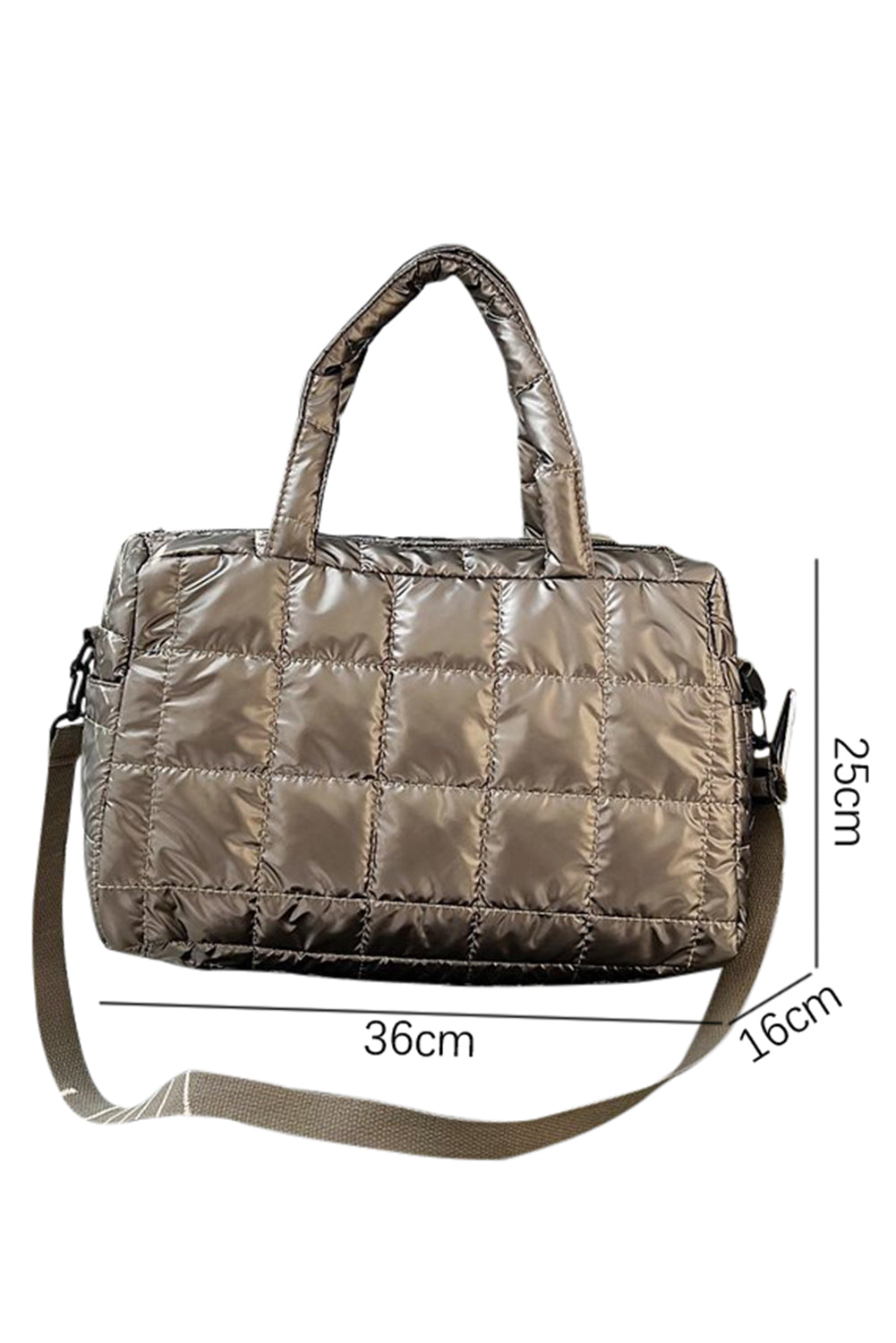 Gold Elegant Cotton Quilted Handbag-Shoulder Bag-[Adult]-[Female]-Gold-ONE SIZE-2022 Online Blue Zone Planet