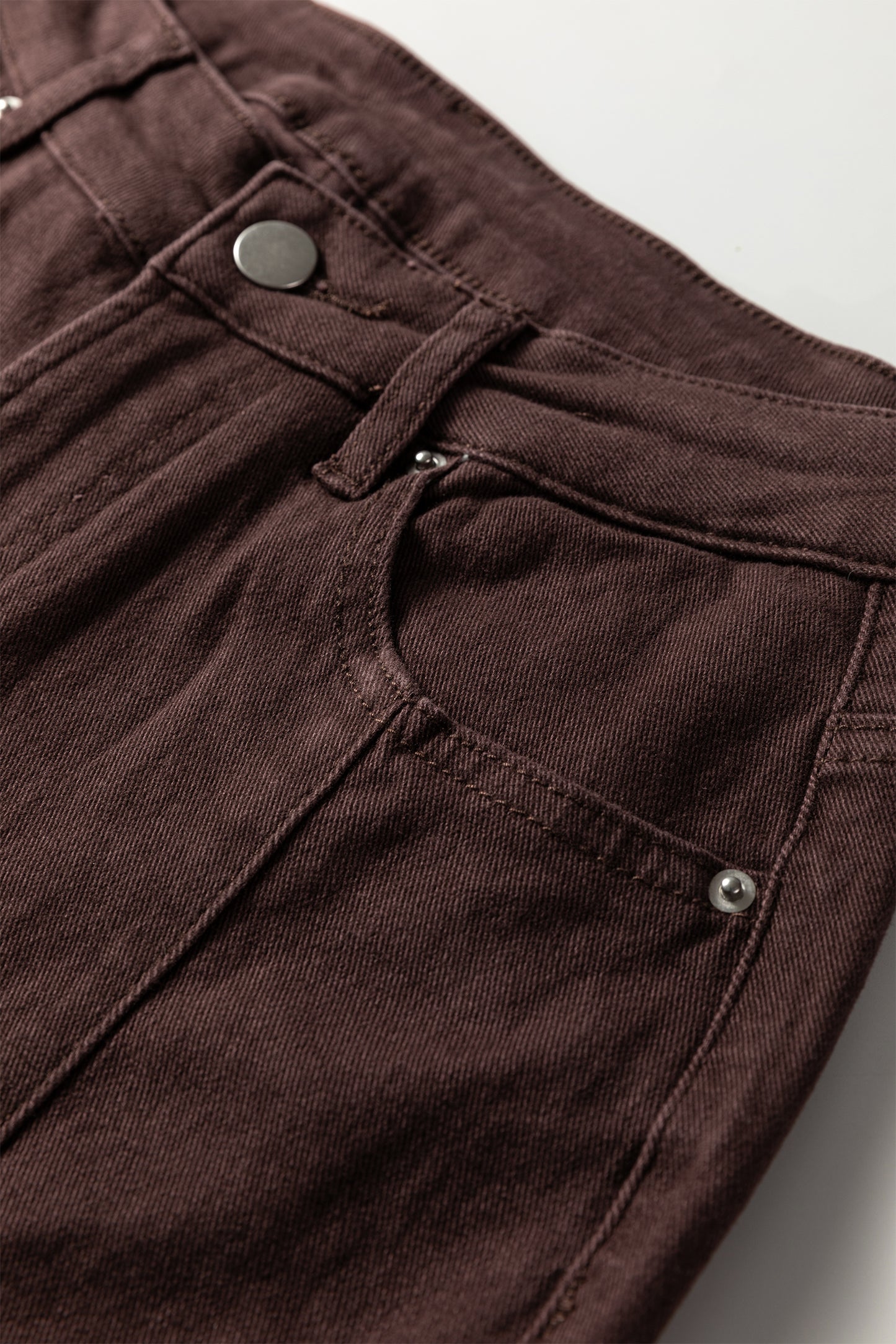 Red Sandalwood Solid Color Seamed Center Wide Leg Cropped Jeans-Bottoms/Jeans-[Adult]-[Female]-2022 Online Blue Zone Planet