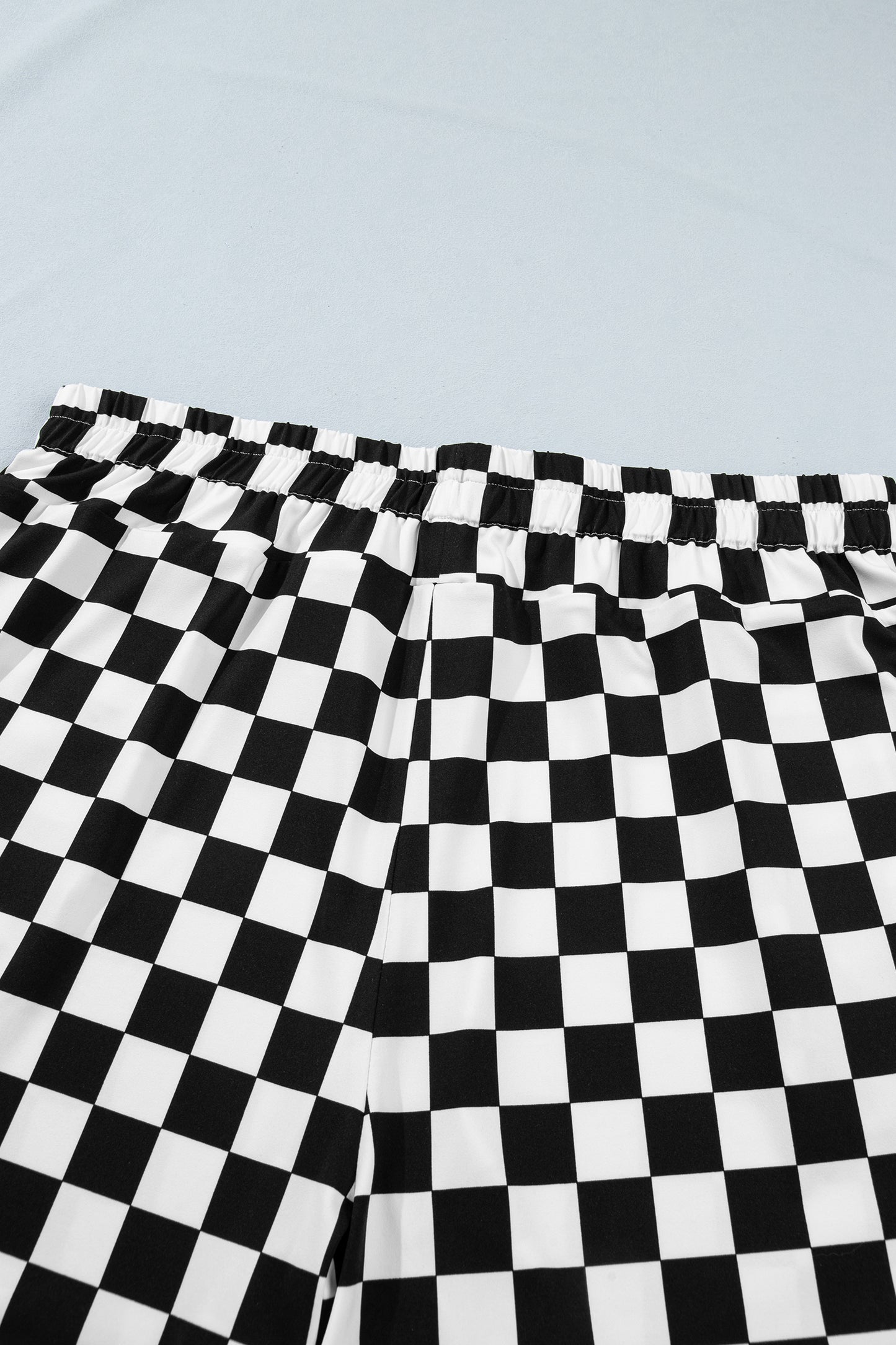 Black Plus Size Checkered Athleisure Shorts-Plus Size/Plus Size Bottoms-[Adult]-[Female]-2022 Online Blue Zone Planet