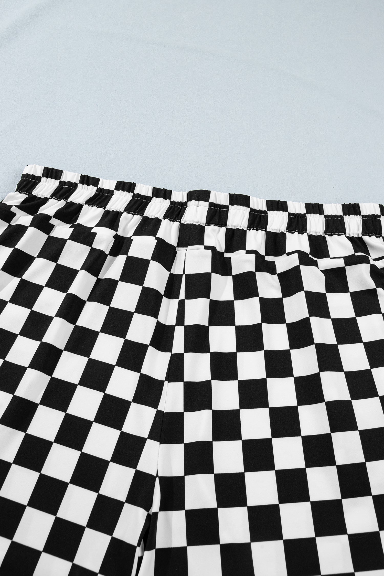 Black Plus Size Checkered Athleisure Shorts-Plus Size/Plus Size Bottoms-[Adult]-[Female]-2022 Online Blue Zone Planet