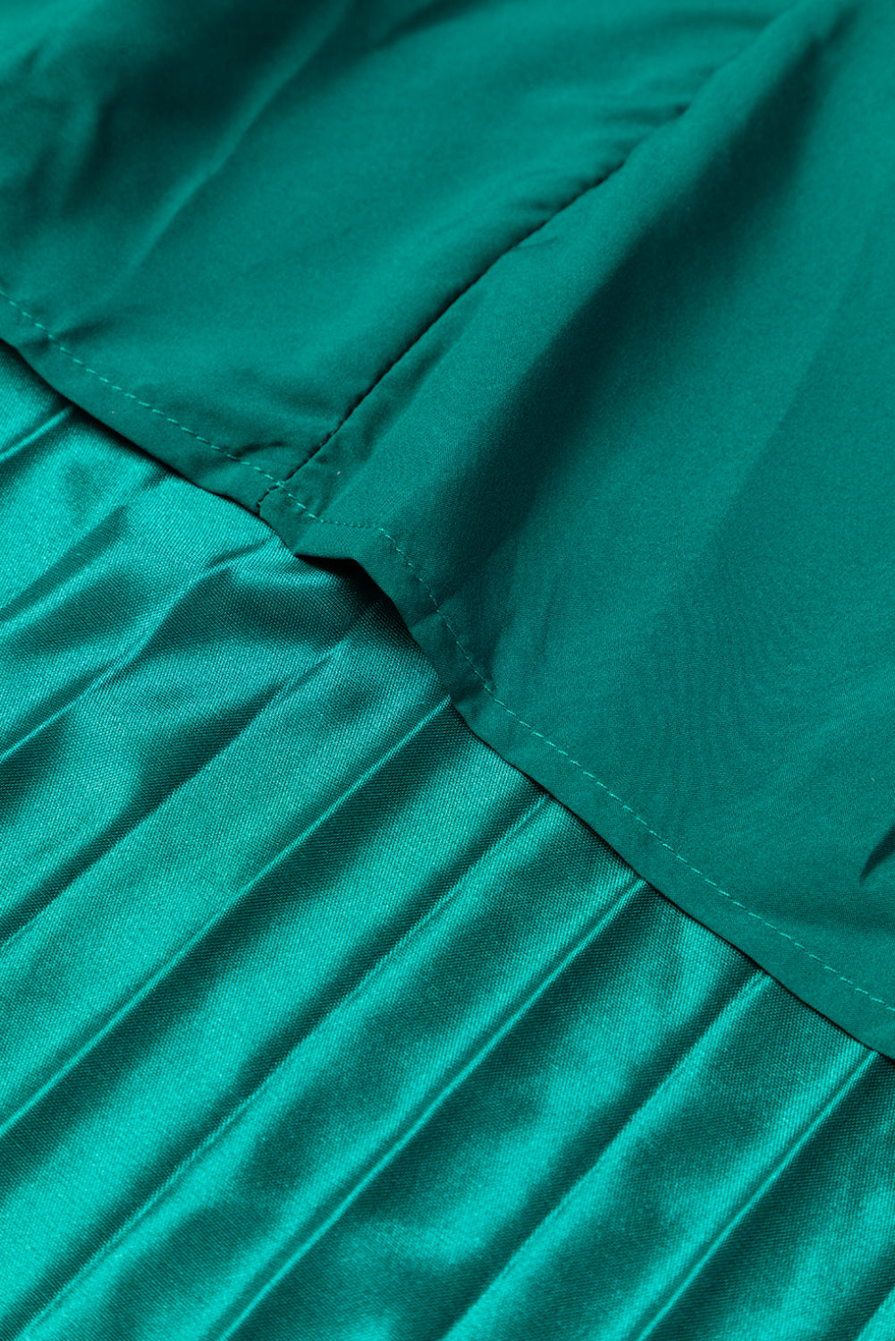 Blackish Green Satin Elastic Waist Pleated Maxi Skirt-Bottoms/Skirts & Petticoat-[Adult]-[Female]-2022 Online Blue Zone Planet