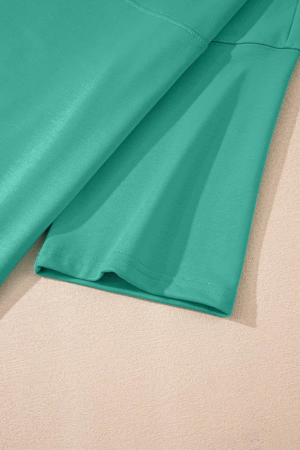 Sea Green Solid Loose V Neck Half Sleeve Tee and Shorts-Two Piece Sets/Short Sets-[Adult]-[Female]-2022 Online Blue Zone Planet