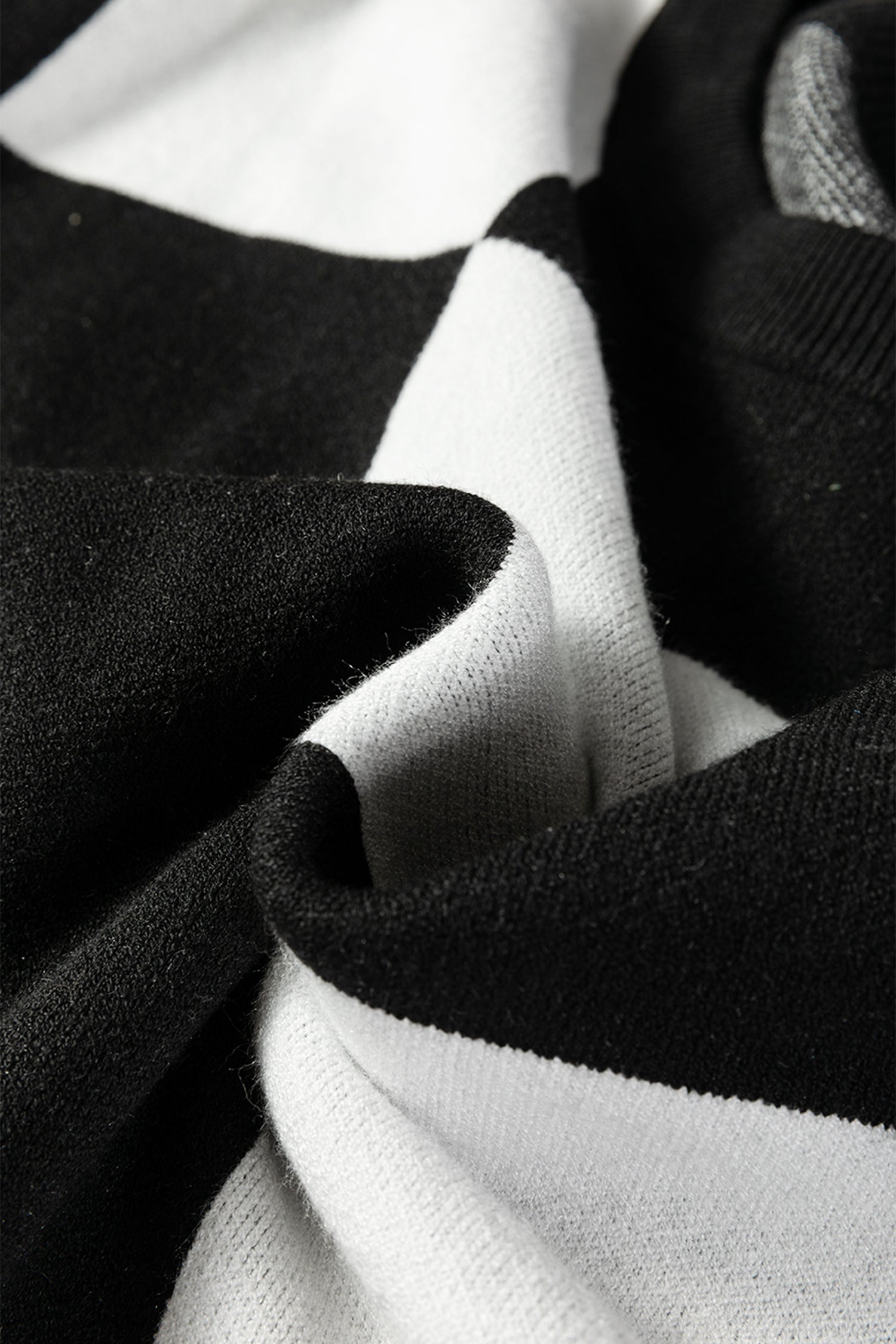 Black Checkered Pattern Loose Drop Shoulder Half Sleeve Sweater-TOPS / DRESSES-[Adult]-[Female]-2022 Online Blue Zone Planet