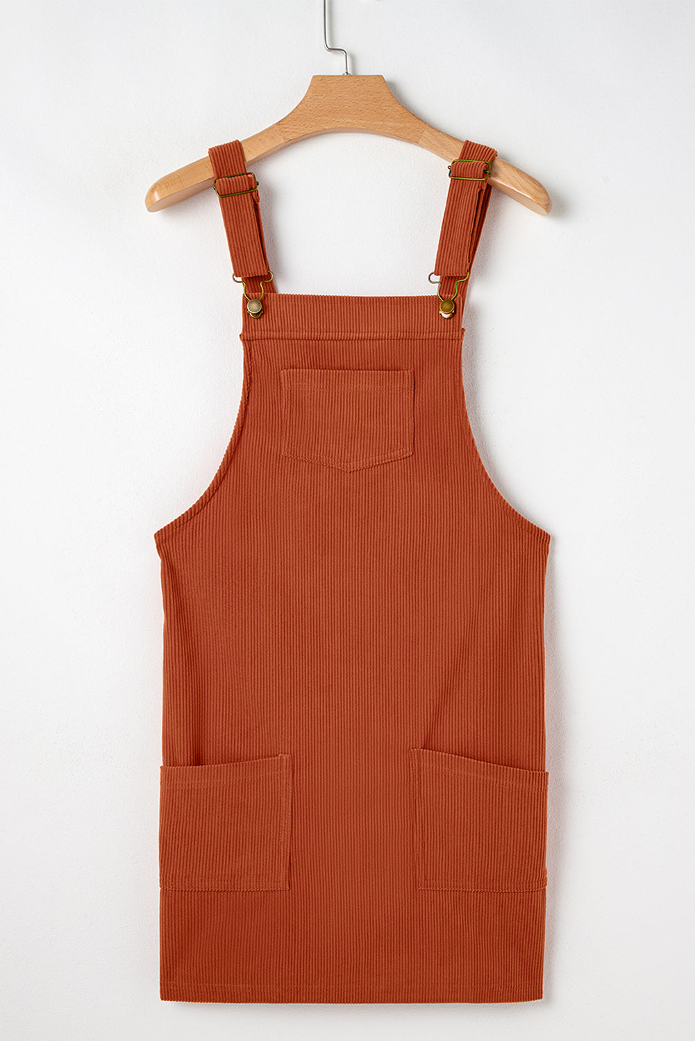 Blue Zone Planet | Cinnamon Solid Front Pockets Sleeveless Corduroy Overall Dress-TOPS / DRESSES-[Adult]-[Female]-2022 Online Blue Zone Planet