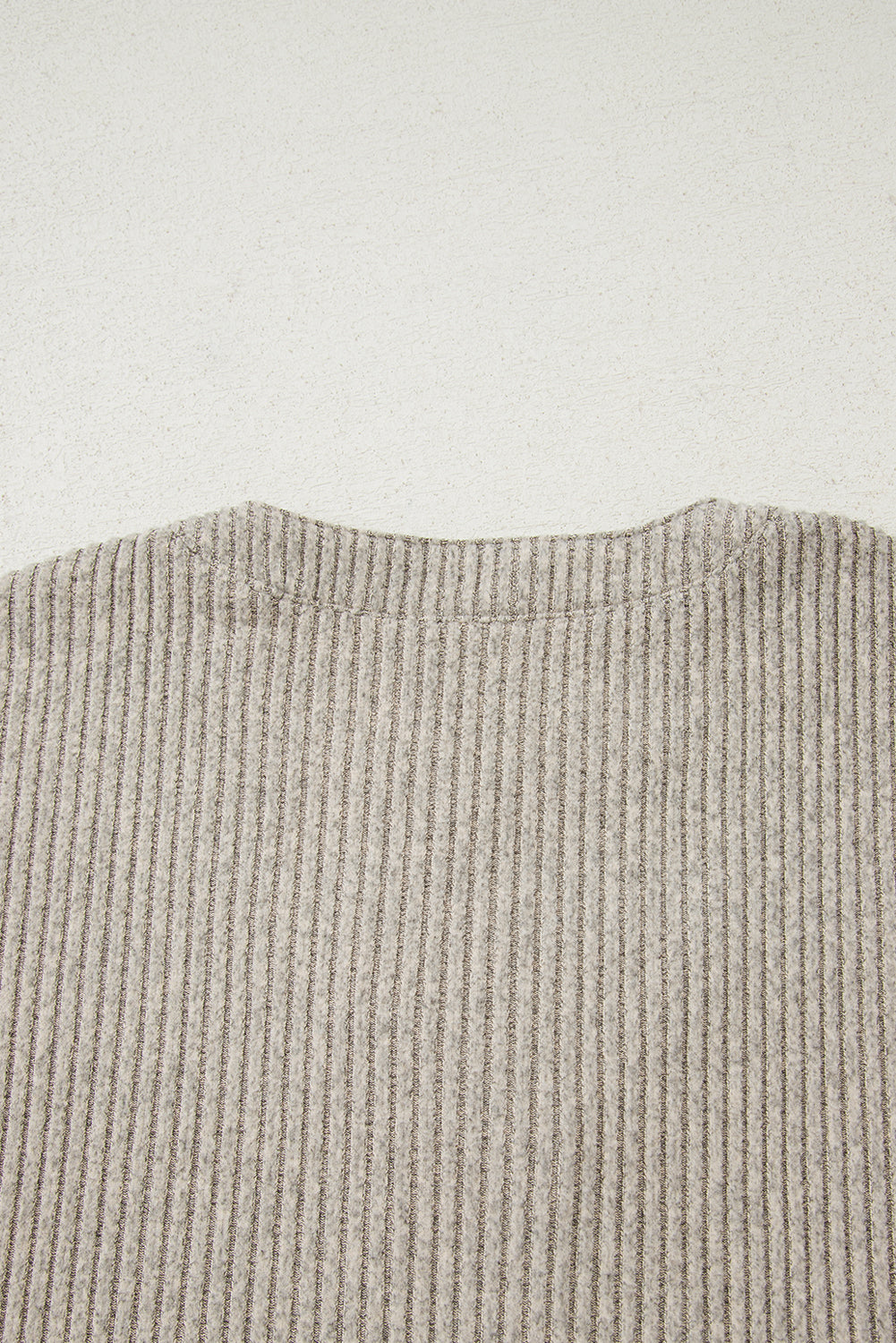 Simply Taupe Ribbed Texture Drop Shoulder Henley Knit Top-Tops/Long Sleeve Tops-[Adult]-[Female]-2022 Online Blue Zone Planet