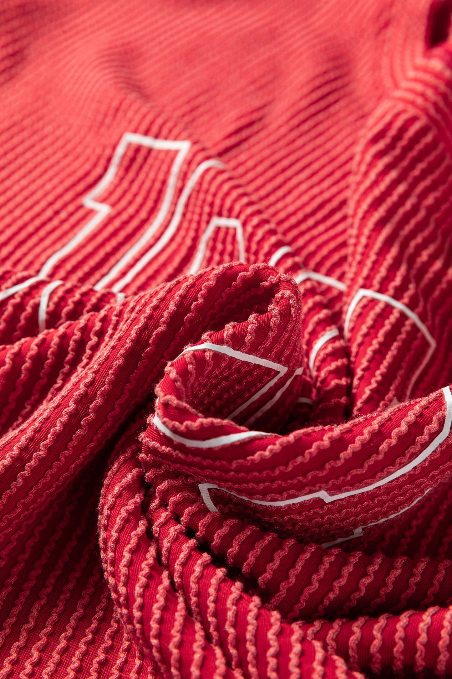 Racing Red Twisted Rib Outlined Merry Letter Graphic Loose Long Sleeve Top-Tops/Long Sleeve Tops-[Adult]-[Female]-2022 Online Blue Zone Planet