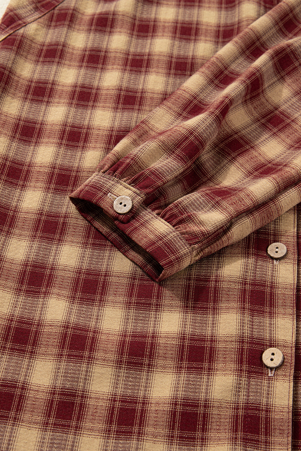 Red Plaid Print Ruffled Long Sleeve Patchwork Hem Mini Shirt Dress-TOPS / DRESSES-[Adult]-[Female]-2022 Online Blue Zone Planet