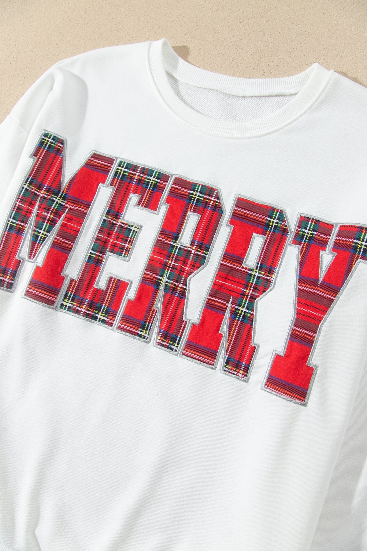 Red Plaid MERRY Holiday Long Sleeve Top and Shorts Set-Two Piece Sets/Short Sets-[Adult]-[Female]-2022 Online Blue Zone Planet