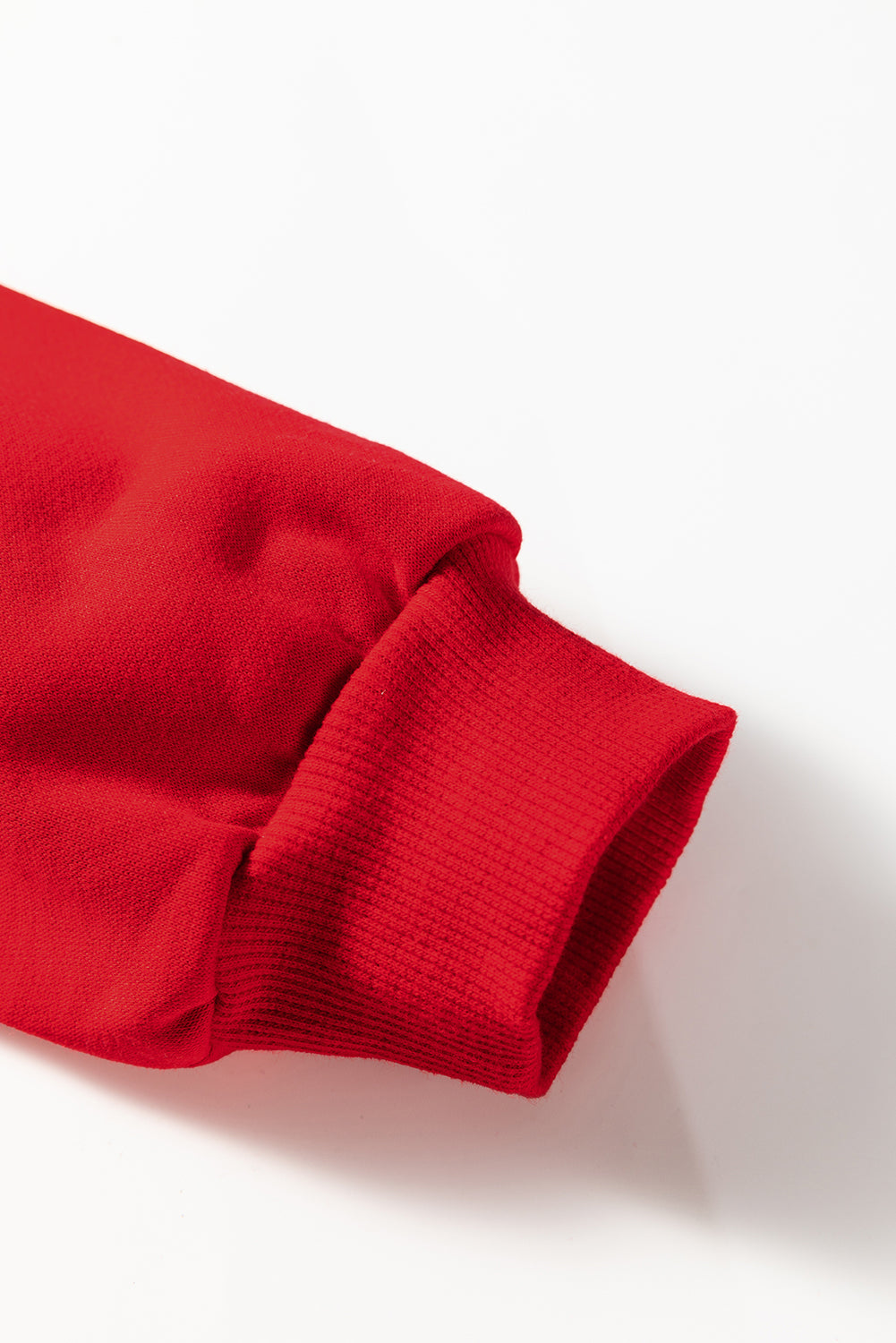 Fiery Red Varsity Contrast Banded Sleeve Shift Sweatshirt Dress-TOPS / DRESSES-[Adult]-[Female]-2022 Online Blue Zone Planet