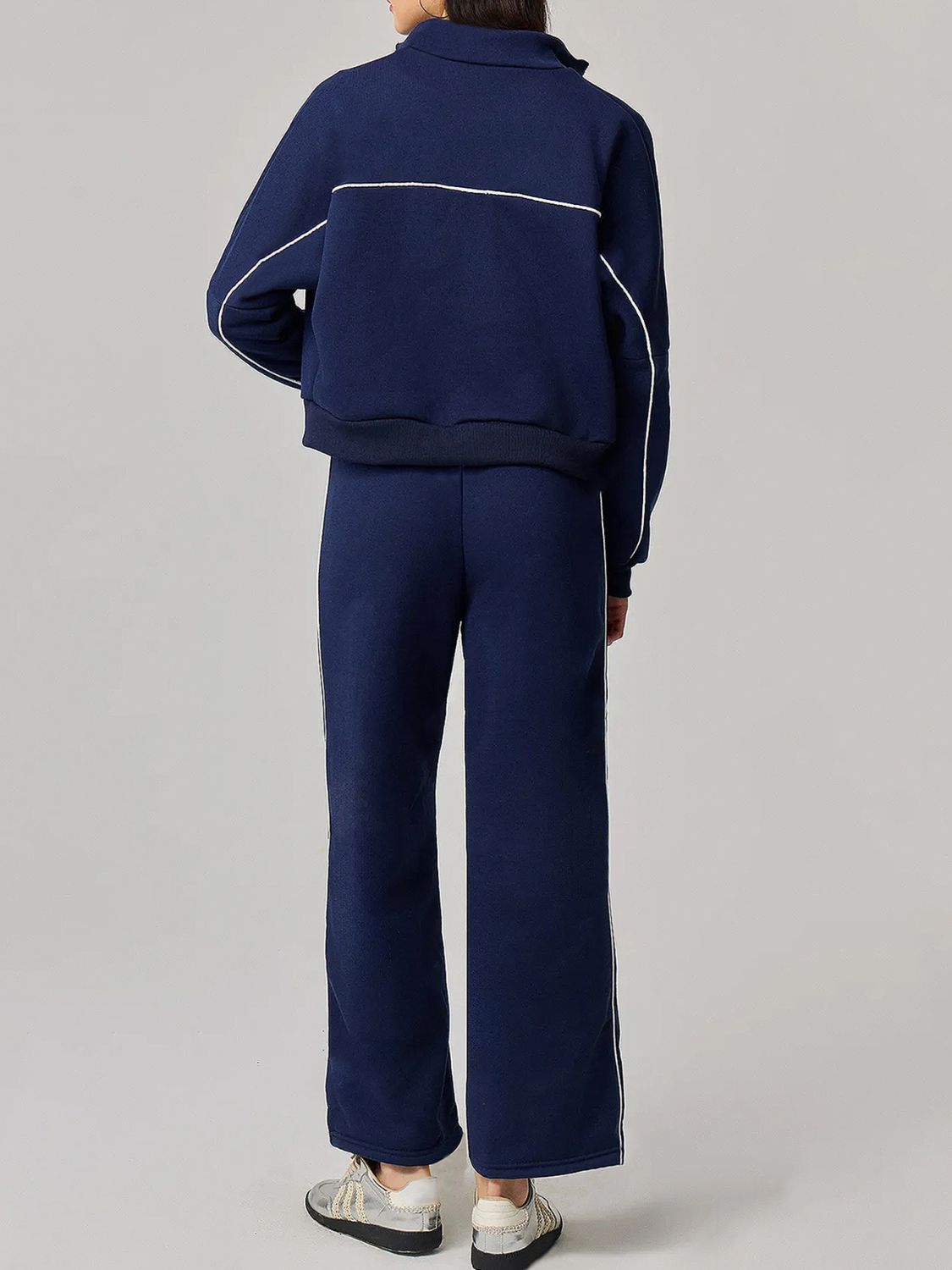 Blue Zone Planet | Zip Up Long Sleeve Top and Drawstring Pants Set-BOTTOMS SIZES SMALL MEDIUM LARGE-[Adult]-[Female]-2022 Online Blue Zone Planet