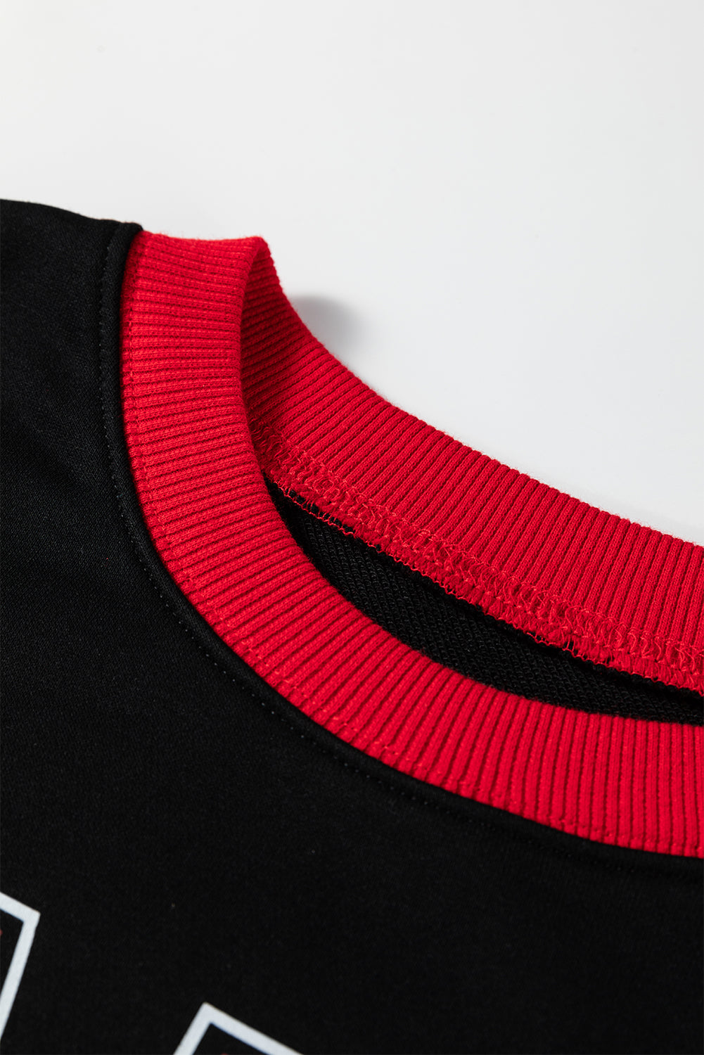 Black GAME DAY Letter Graphic Varsity Striped Detail Baggy Sweatshirt-Tops/Sweatshirts & Hoodies-[Adult]-[Female]-2022 Online Blue Zone Planet