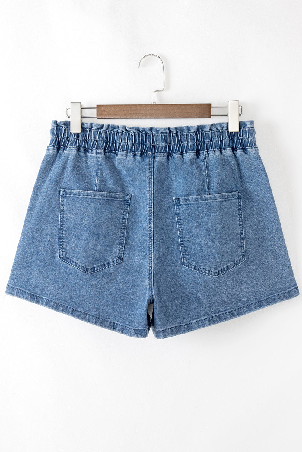 Ashleigh Blue Drawstring High Waist Casual Denim Shorts with Pockets-Bottoms/Denim Shorts-[Adult]-[Female]-2022 Online Blue Zone Planet