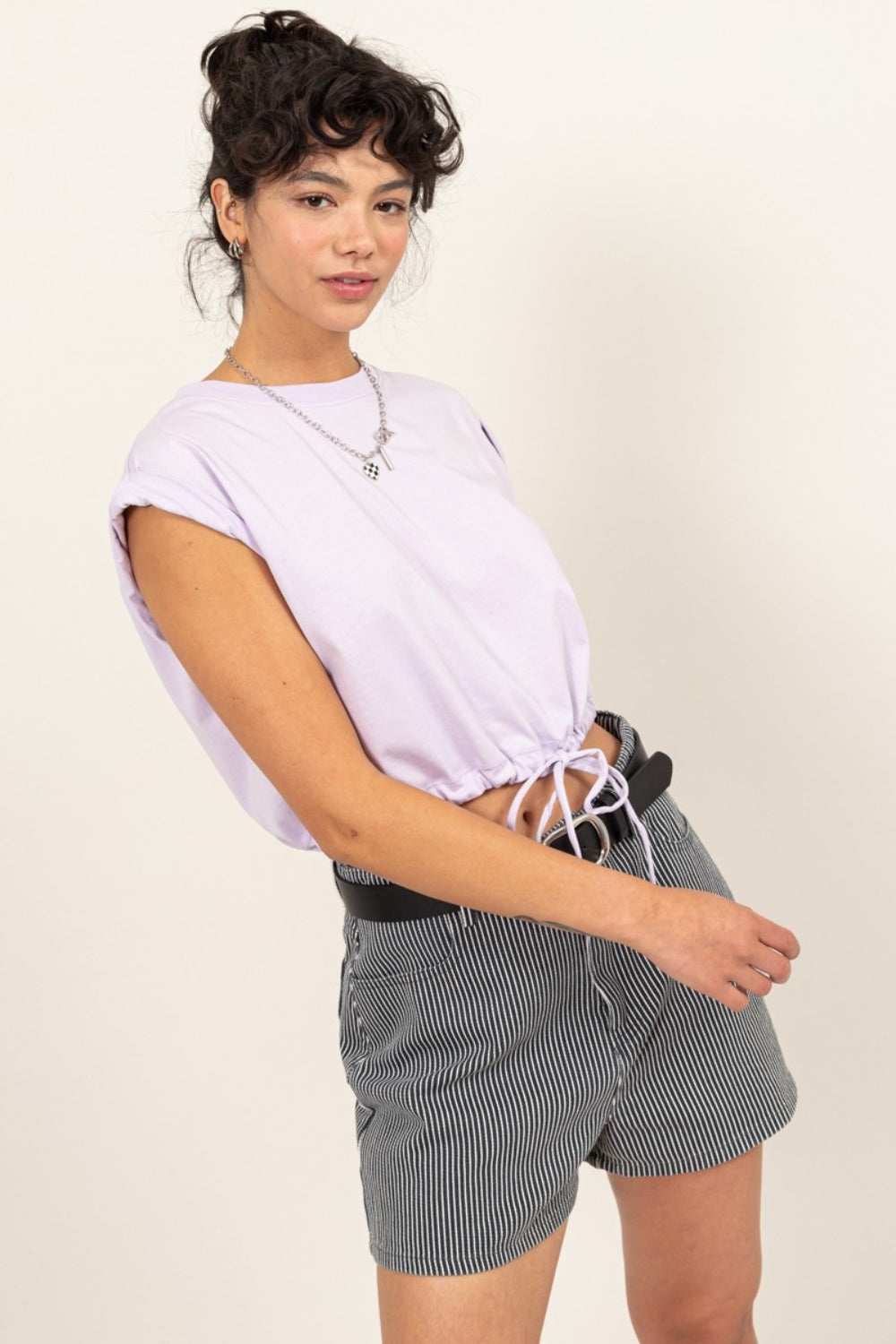 Blue Zone Planet | HYFVE Drawstring Hem Crop Top-TOPS / DRESSES-[Adult]-[Female]-2022 Online Blue Zone Planet