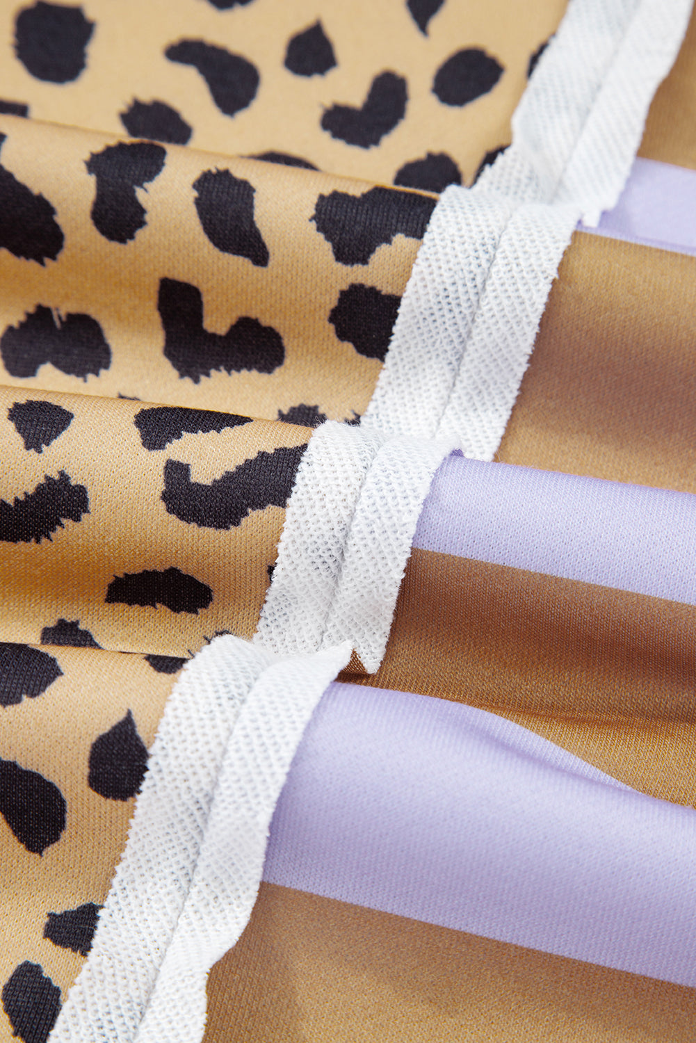 Purple Leopard Striped Patchwork Plus Size Loose Sweatshirt-Plus Size/Plus Size Sweatshirts & Hoodies-[Adult]-[Female]-2022 Online Blue Zone Planet