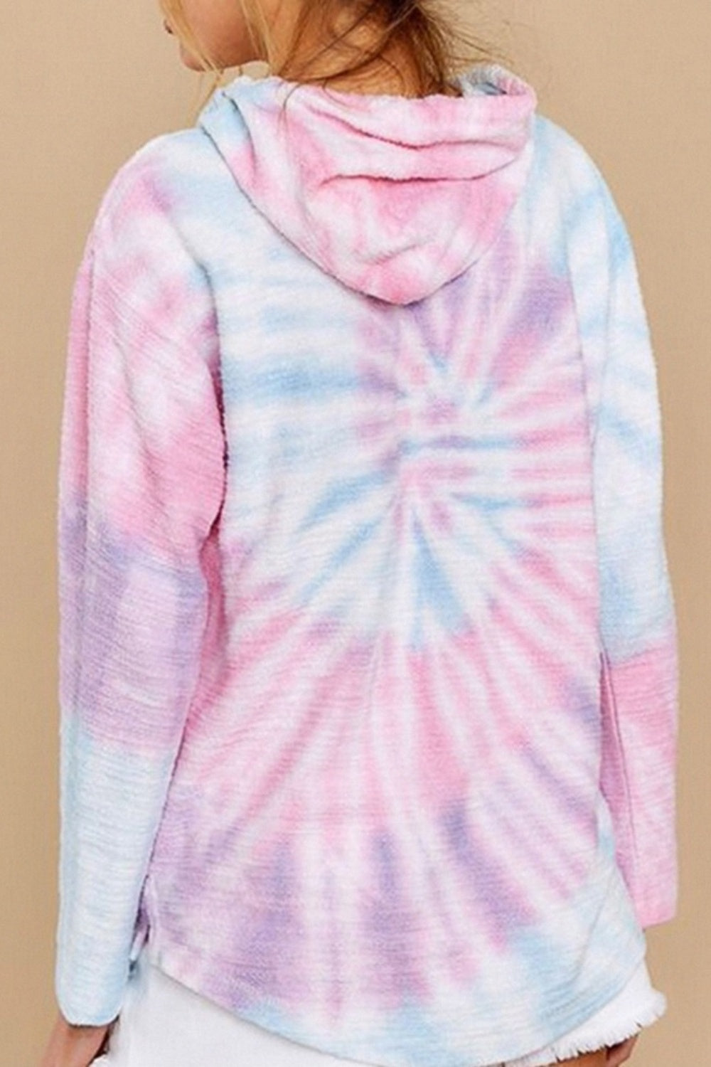 Drawstring Tie-Dye Long Sleeve Hoodie-HOODIES-[Adult]-[Female]-2022 Online Blue Zone Planet