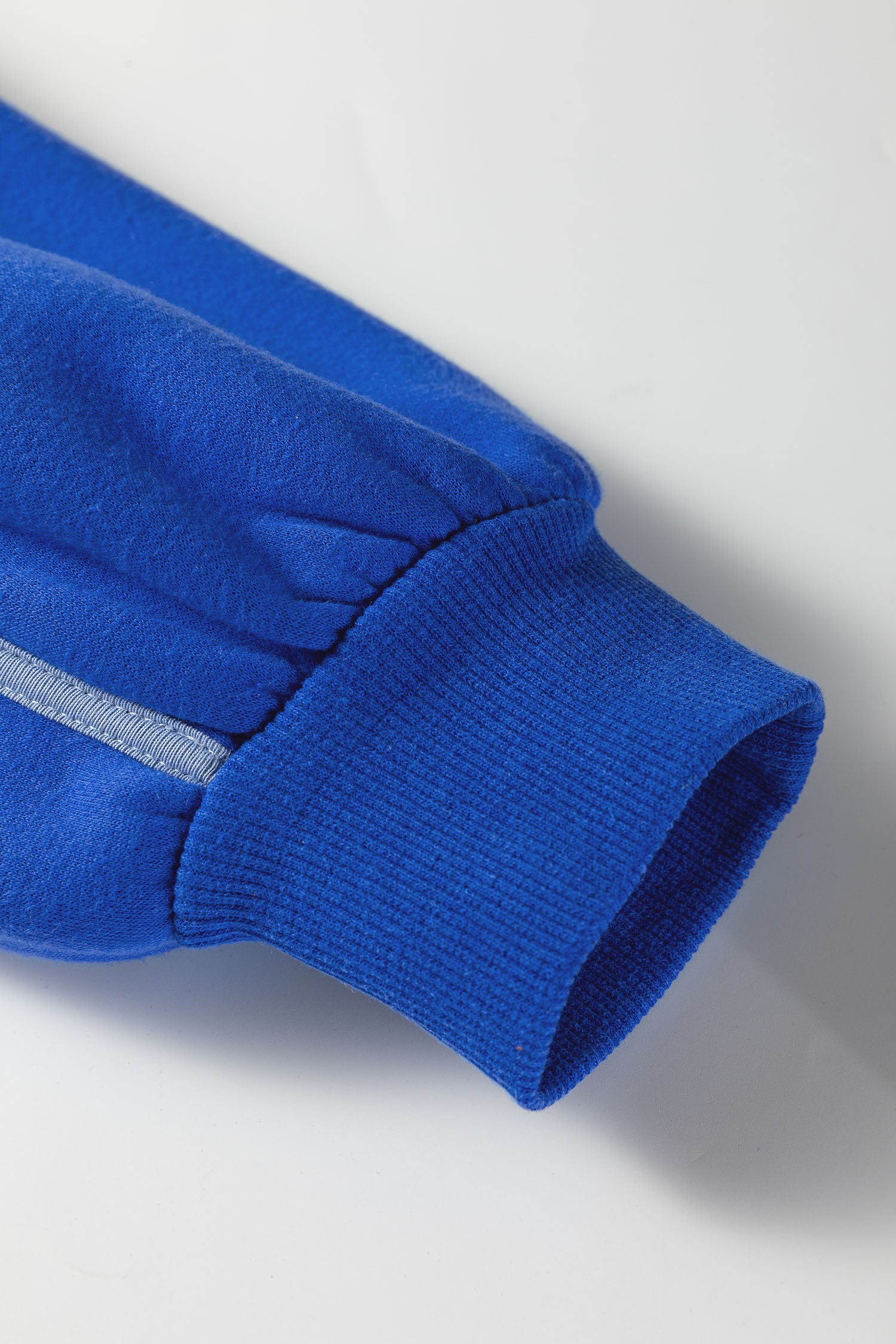 Sky Blue Button up Collared Exposed Seam Chic Sweatshirt-Tops/Sweatshirts & Hoodies-[Adult]-[Female]-2022 Online Blue Zone Planet