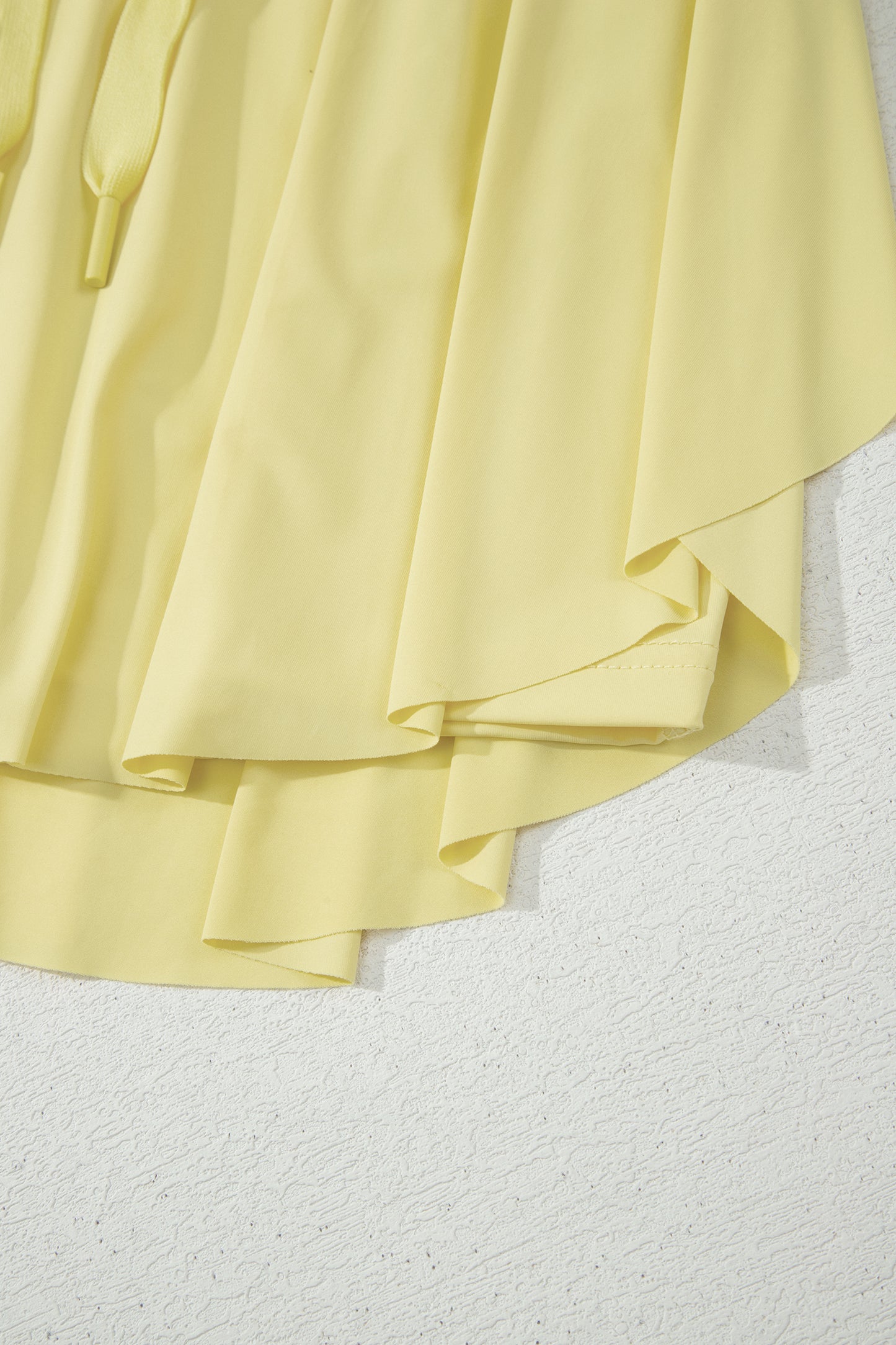 Yellow Cream Drawstring Elastic Waistband Lined Tennis Skorts-Bottoms/Casual Shorts-[Adult]-[Female]-2022 Online Blue Zone Planet