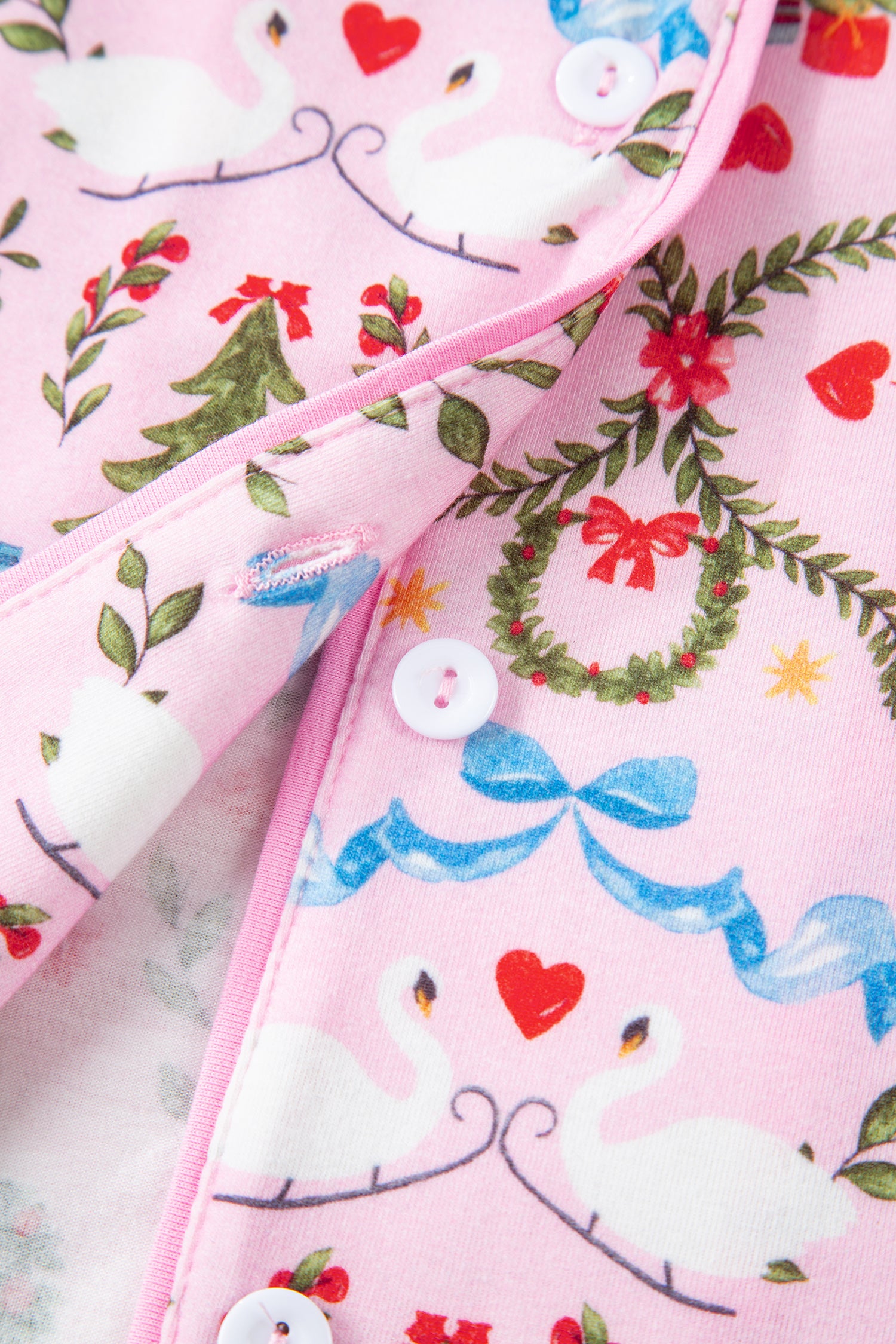 Pink Nutcracker Doll Christmas Print Ribbon Tie Waist Short 2pcs Pajama Set-Loungewear & Sleepwear/Sleepwear-[Adult]-[Female]-2022 Online Blue Zone Planet