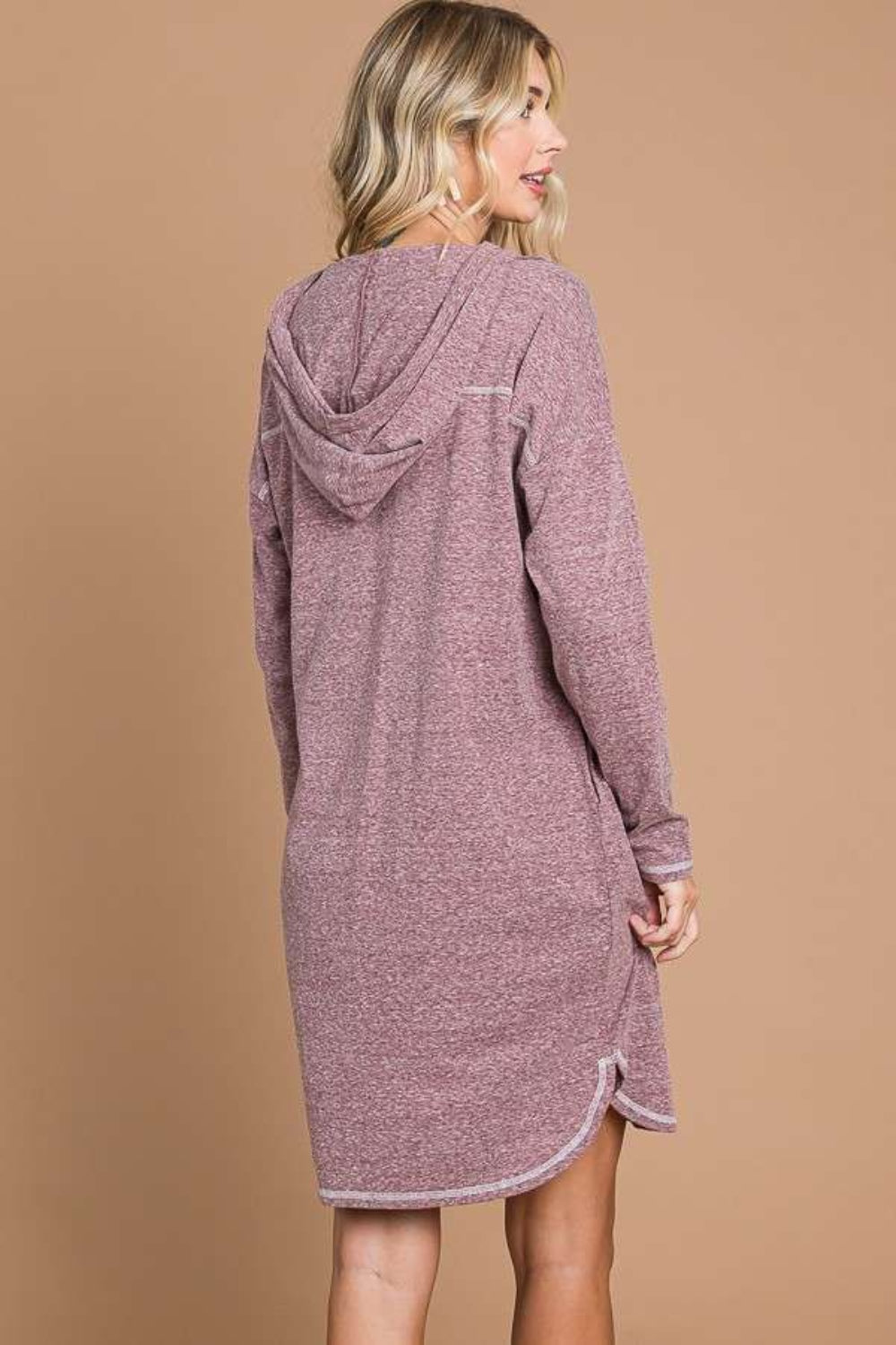 Culture Code Full Size Hooded Long Sleeve Sweater Dress-TOPS / DRESSES-[Adult]-[Female]-2022 Online Blue Zone Planet