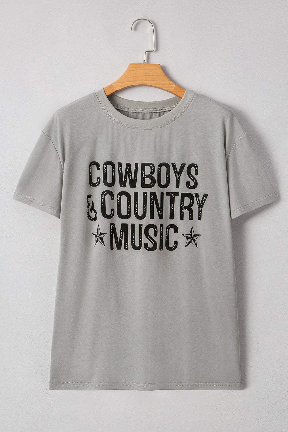 High Cowboys & Country Music Graphic Crew Neck T Shirt-Graphic/Graphic Tees-[Adult]-[Female]-2022 Online Blue Zone Planet