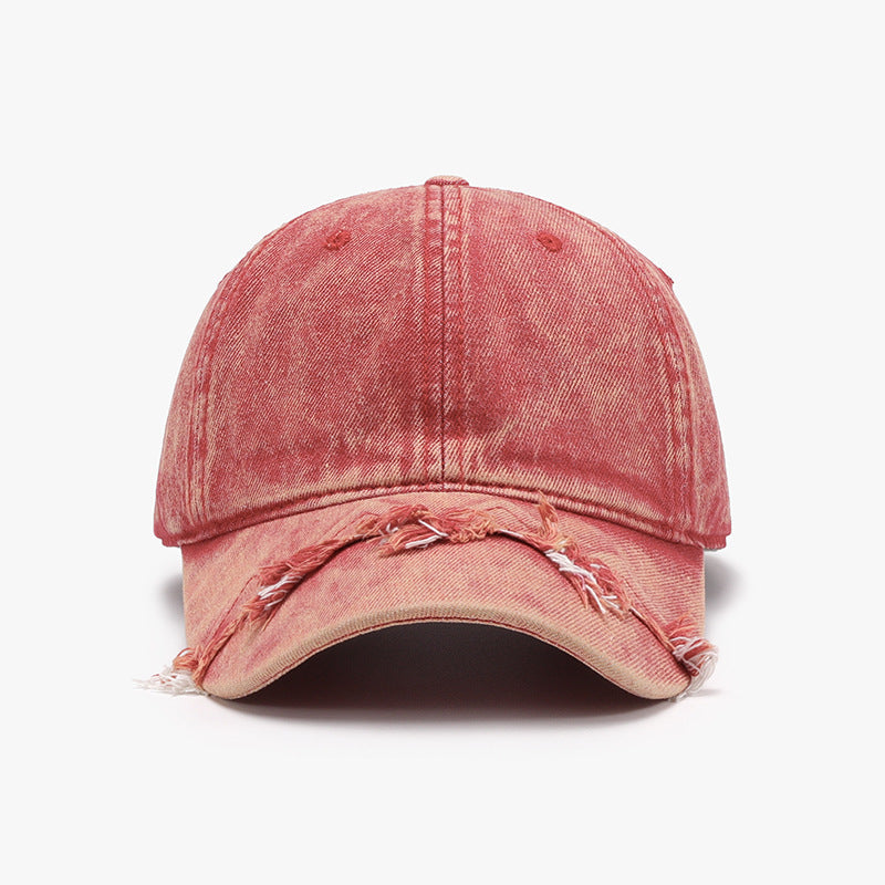 Fringe Adjustable Cotton Baseball Cap-BASEBALL HATS-[Adult]-[Female]-Strawberry-One Size-2022 Online Blue Zone Planet