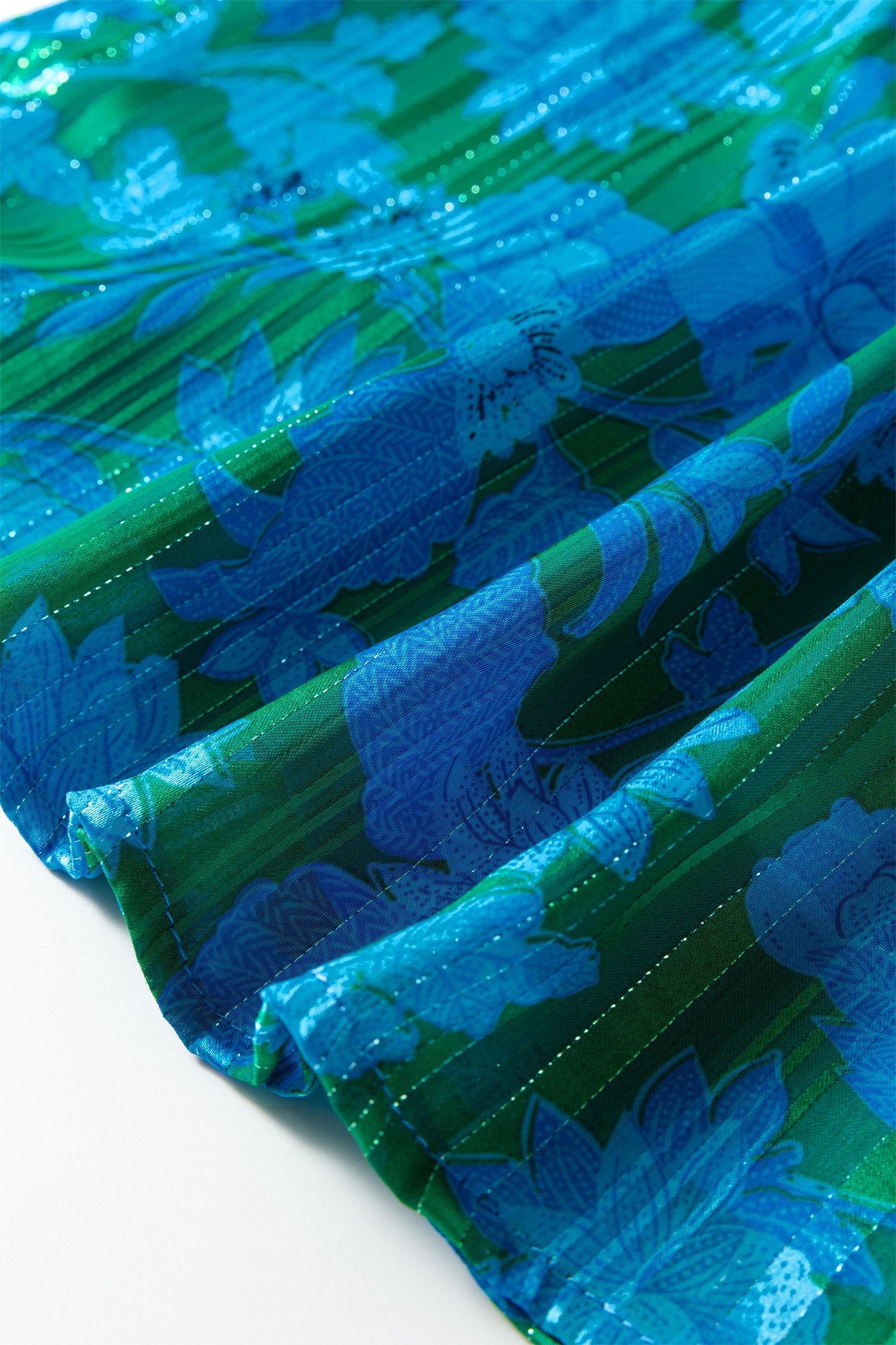 Green Floral Print Ruffled Sleeve Summer Blouse-Tops/Blouses & Shirts-[Adult]-[Female]-2022 Online Blue Zone Planet