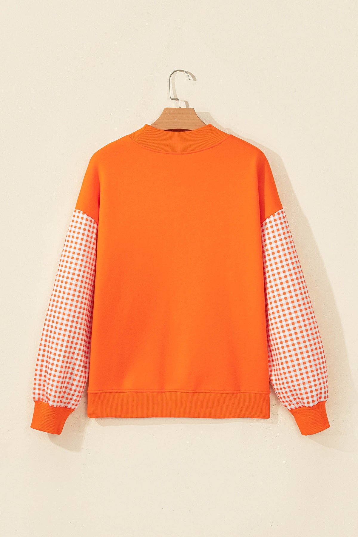 Evergreen Plaid Sleeve Colorblock Loose Tunic Sweatshirt-Tops/Sweatshirts & Hoodies-[Adult]-[Female]-2022 Online Blue Zone Planet