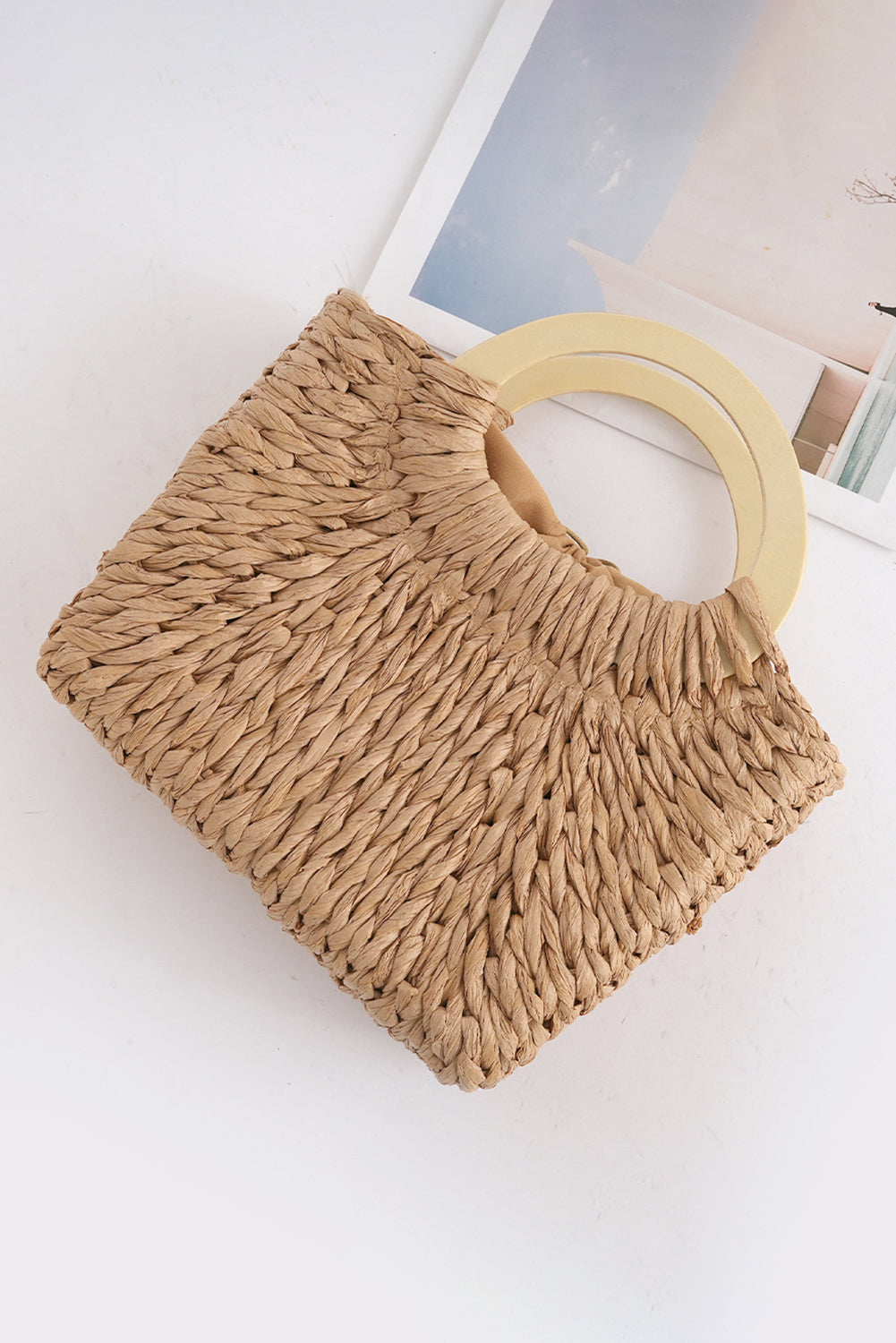 Camel Retro Straw Woven Handle Bag-Shoes & Bags/Handbags-[Adult]-[Female]-2022 Online Blue Zone Planet