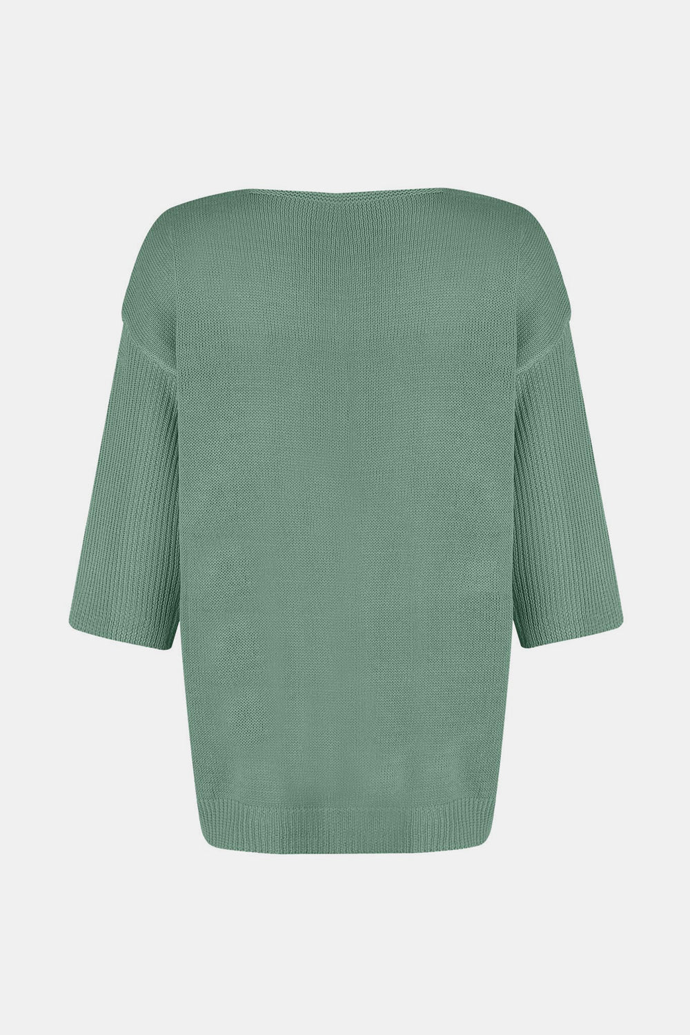 V-Neck Three-Quarter Sleeve Knit Top-TOPS / DRESSES-[Adult]-[Female]-2022 Online Blue Zone Planet