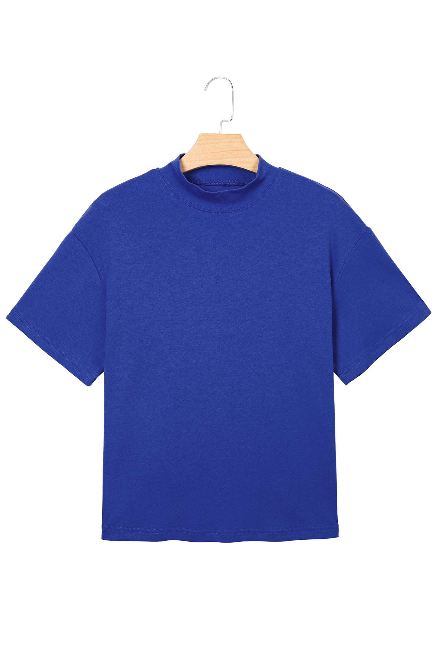 Pink Solid Color High Neck Oversize Tee-Tops/Tops & Tees-[Adult]-[Female]-2022 Online Blue Zone Planet