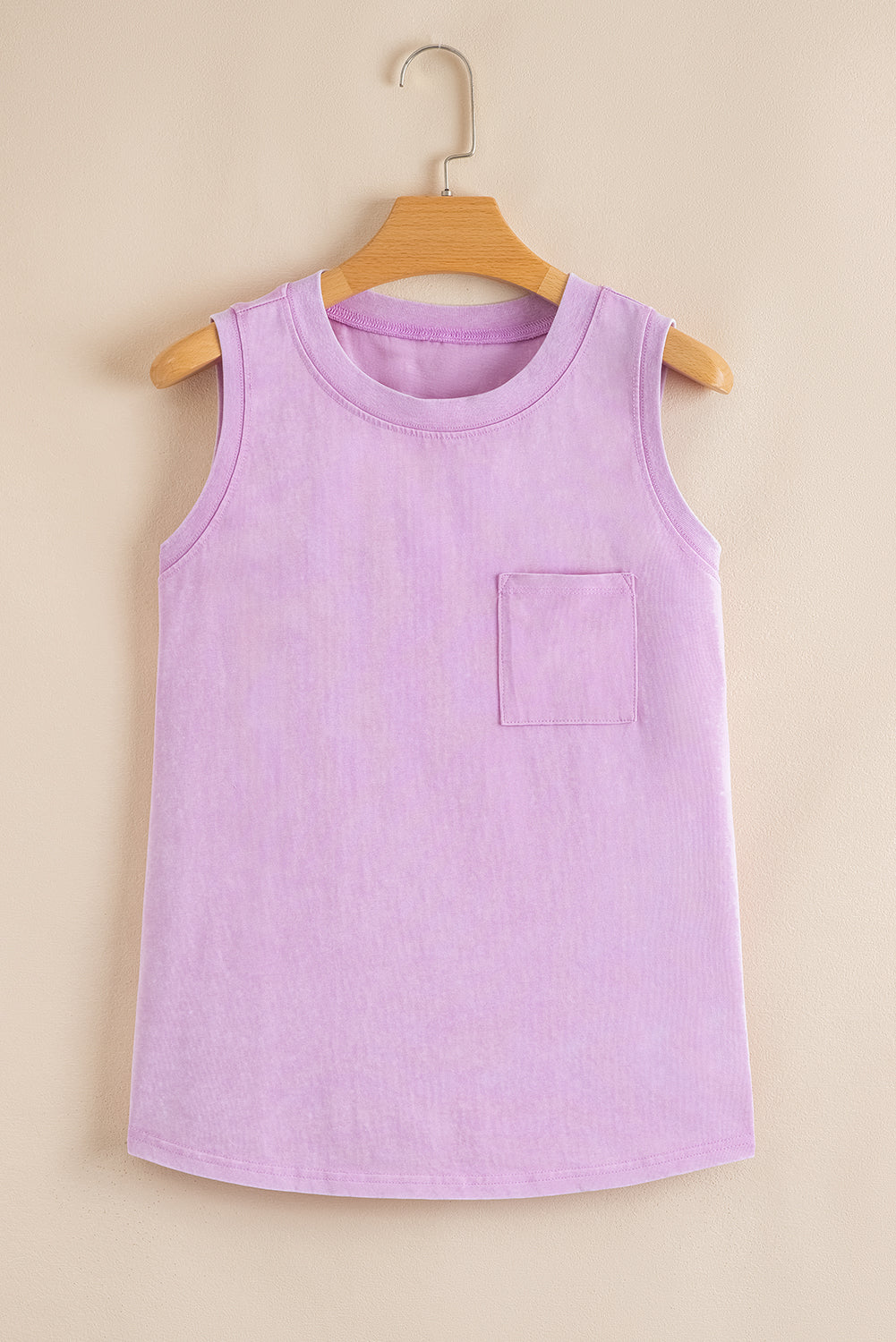 Phalaenopsis Mineral Wash Patched Chest Pocket Casual Tank Top-Tops/Tank Tops-[Adult]-[Female]-2022 Online Blue Zone Planet