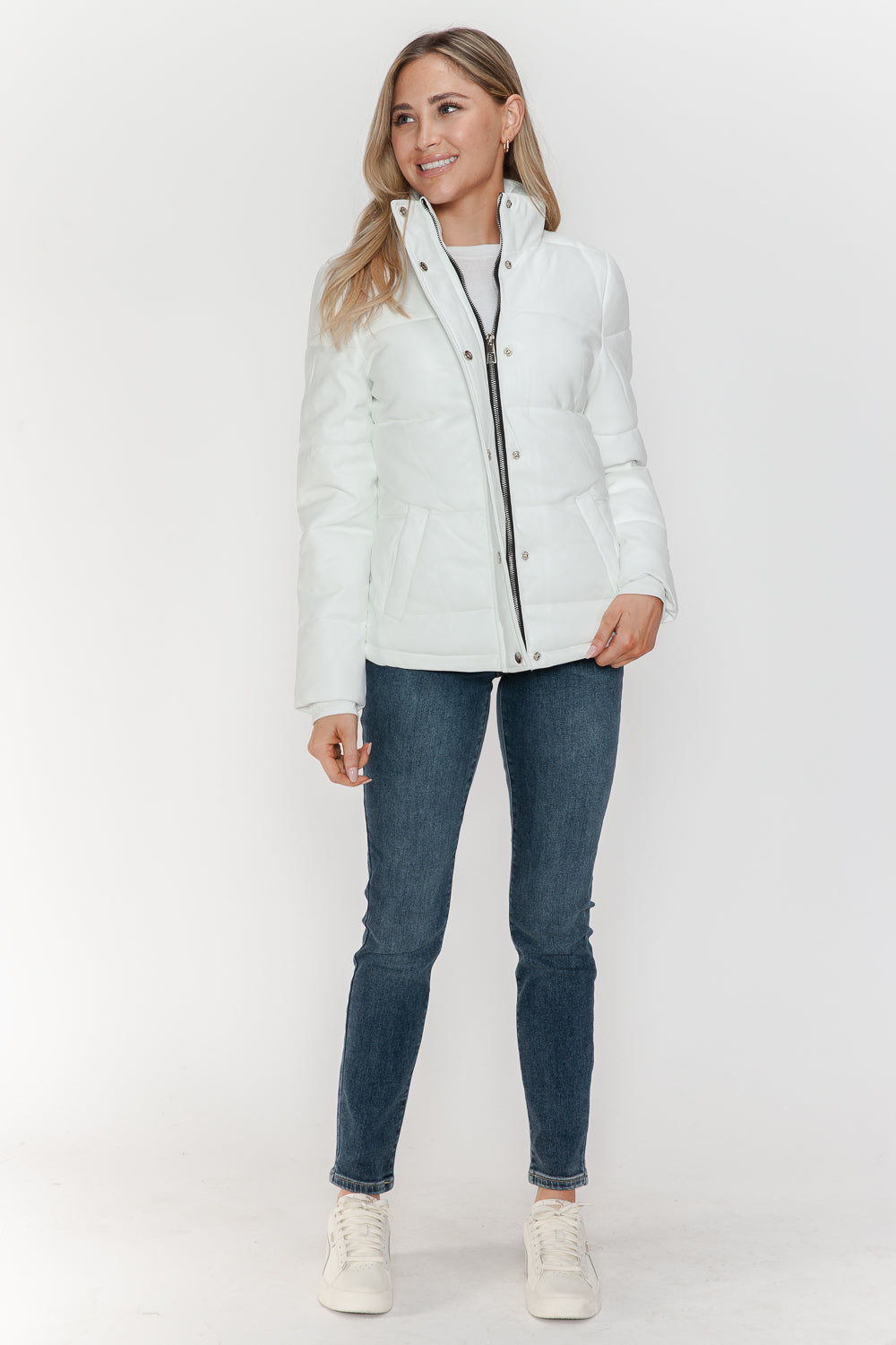 Blue Zone Planet | YMI Pocketed Zip Up Turtleneck Puffer Jacket-TOPS / DRESSES-[Adult]-[Female]-2022 Online Blue Zone Planet