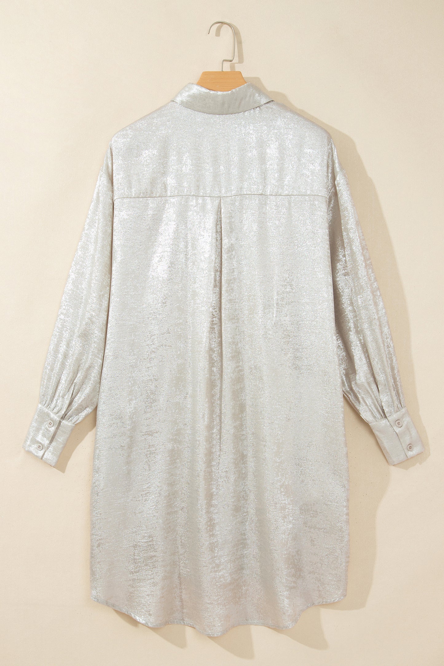 Jet Stream Solid Pattern Mini Length One Piece Long Sleeve Shift Dress