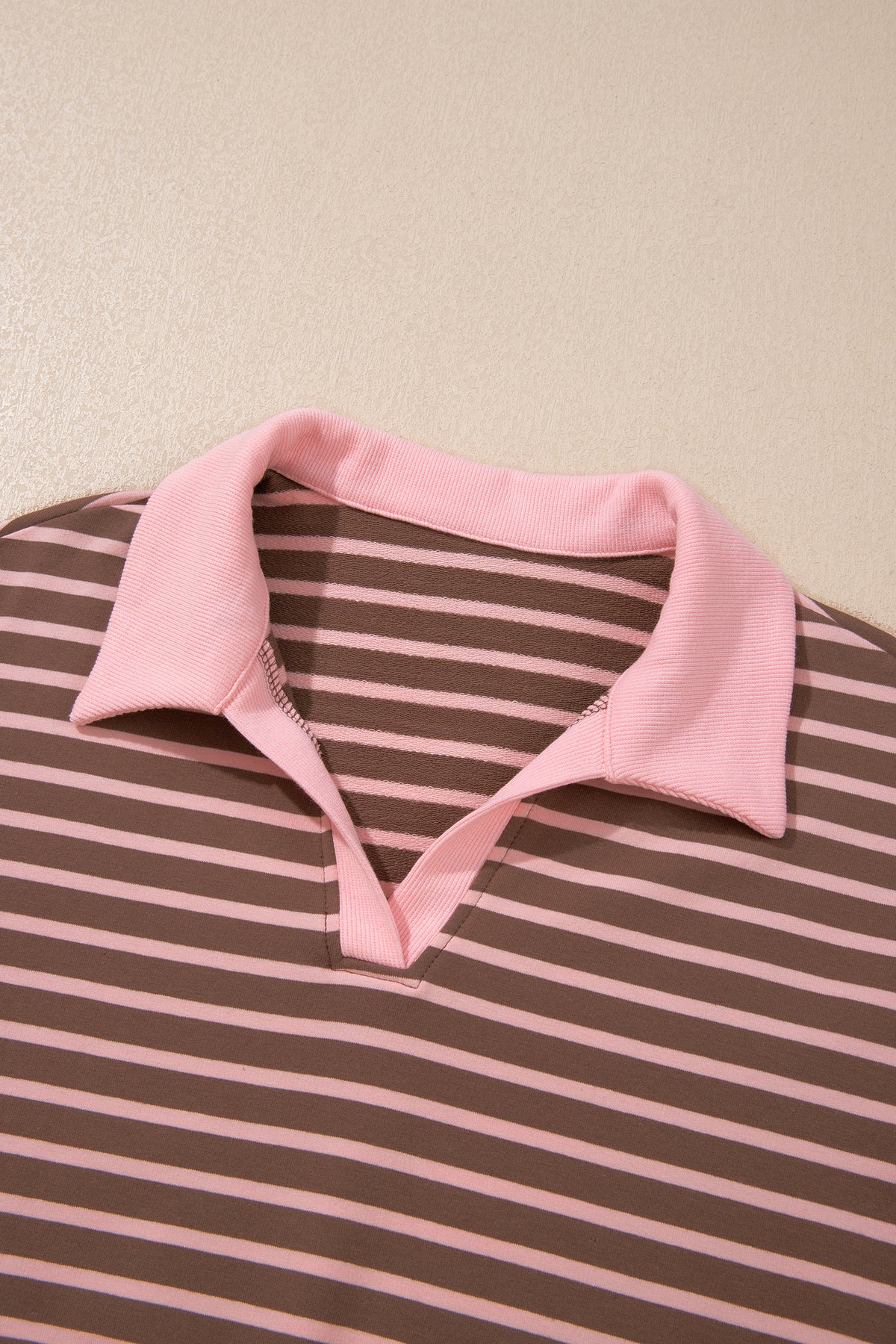 Brown Stripe Striped Drawstring Waist Long Sleeve Top Mini Skort Set-Two Piece Sets/Two Piece Dresses-[Adult]-[Female]-2022 Online Blue Zone Planet