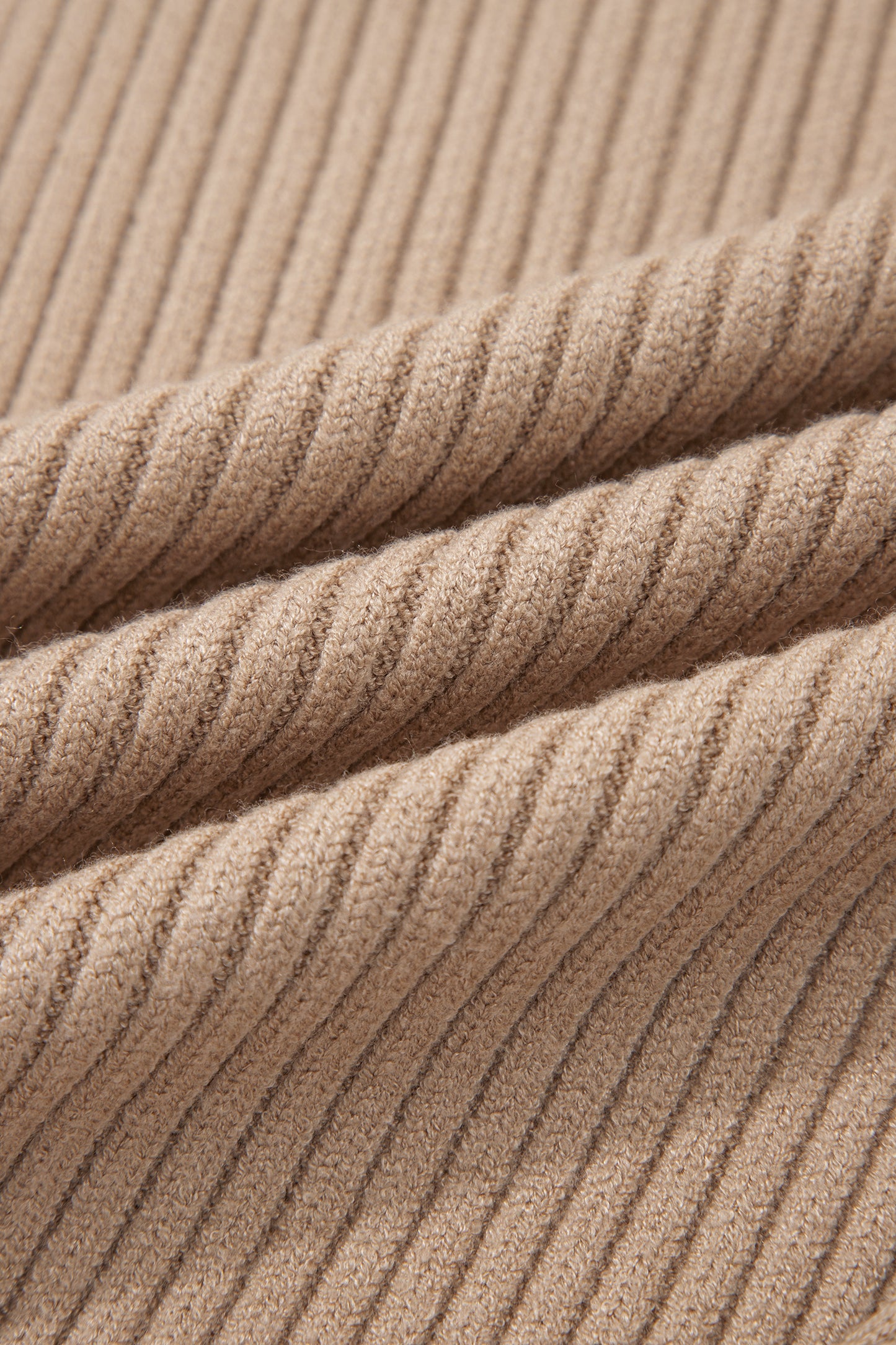 Light French Beige Ribbed Knit Contrast Trim Round Neck Horseshoe Sweater Vest-Sweaters & Cardigans/Sweater Vests-[Adult]-[Female]-2022 Online Blue Zone Planet