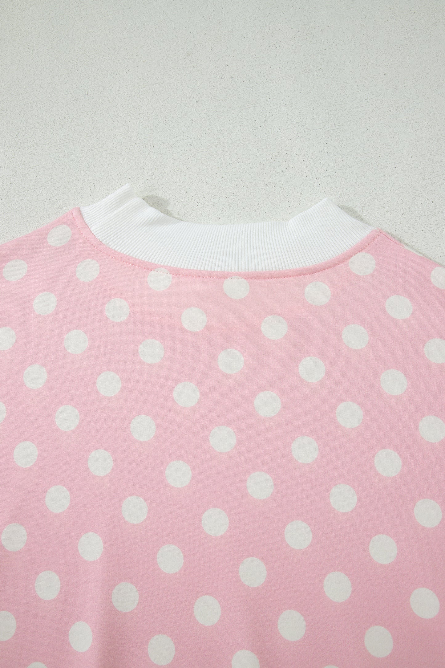 Pink Polka Dot Print Mock Neck Short Sleeve Top Shift Pant Set-Two Piece Sets/Pant Sets-[Adult]-[Female]-2022 Online Blue Zone Planet