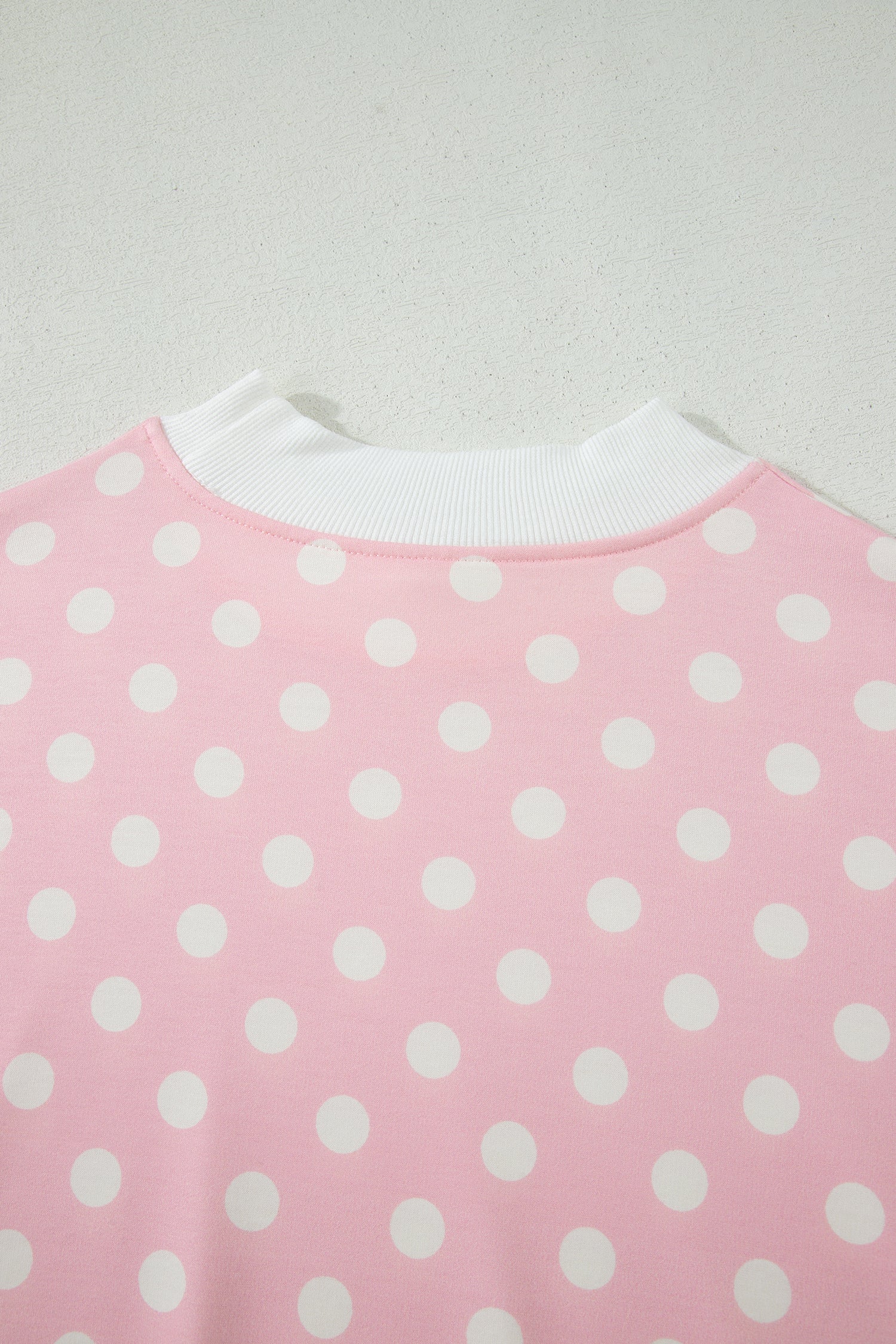 Pink Polka Dot Print Mock Neck Short Sleeve Top Shift Pant Set-Two Piece Sets/Pant Sets-[Adult]-[Female]-2022 Online Blue Zone Planet